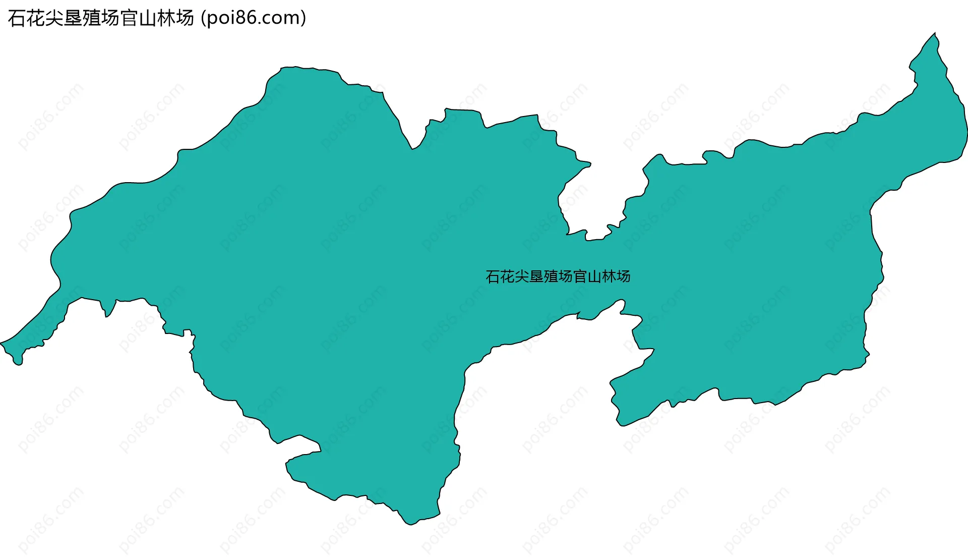 石花尖垦殖场官山林场边界地图(五级行政区划)