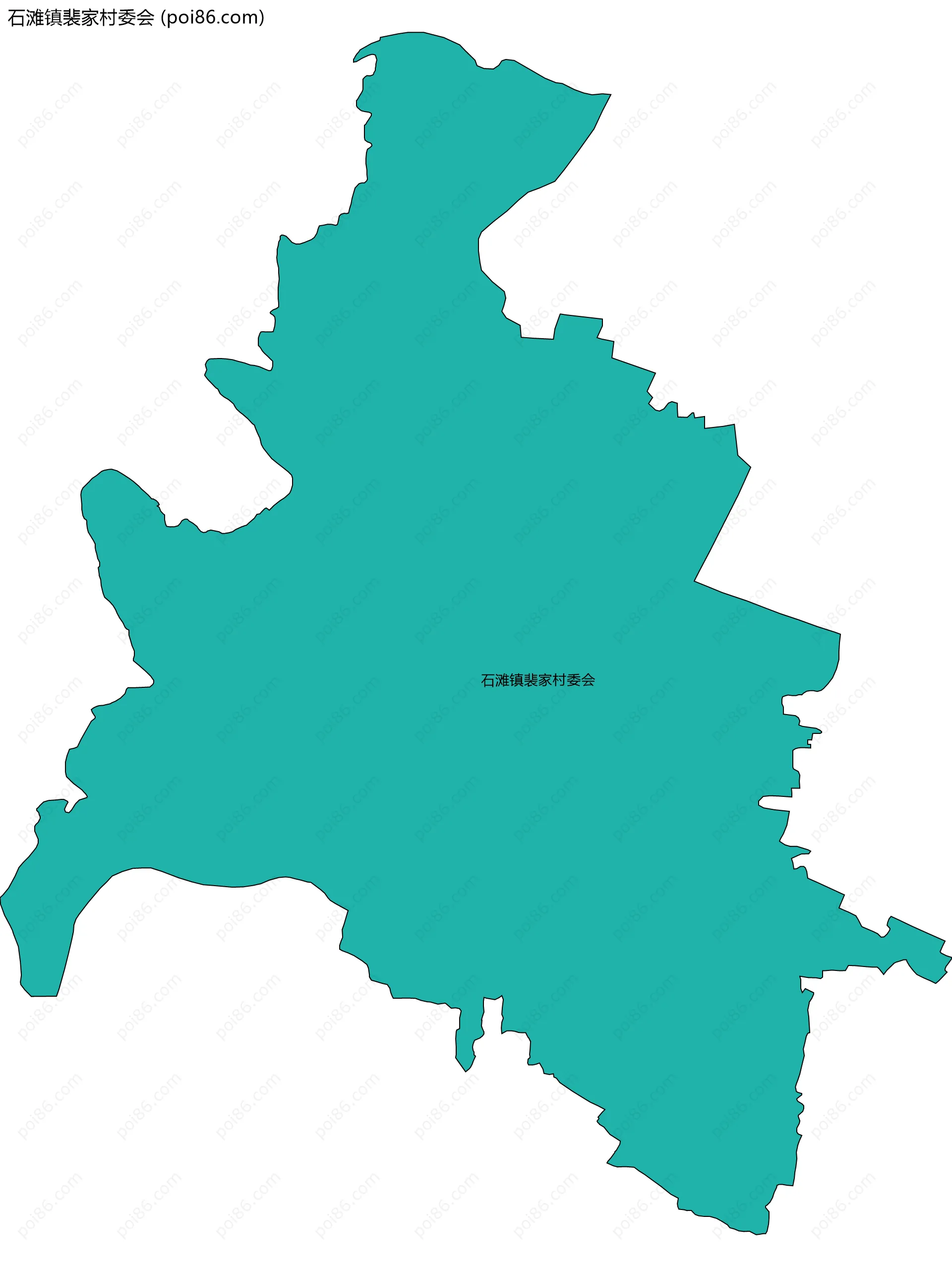 石滩镇裴家村委会边界地图