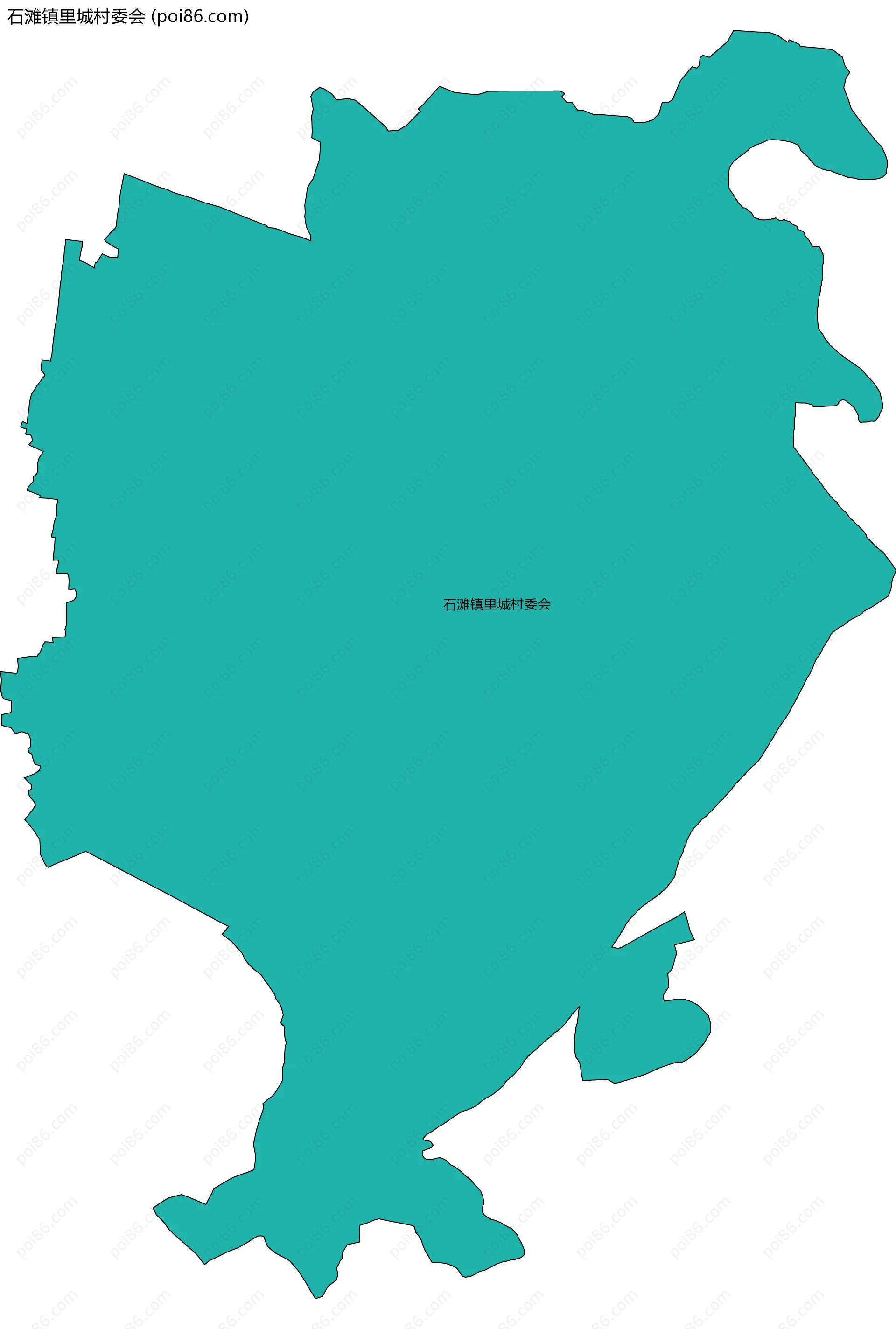 石滩镇里城村委会边界地图