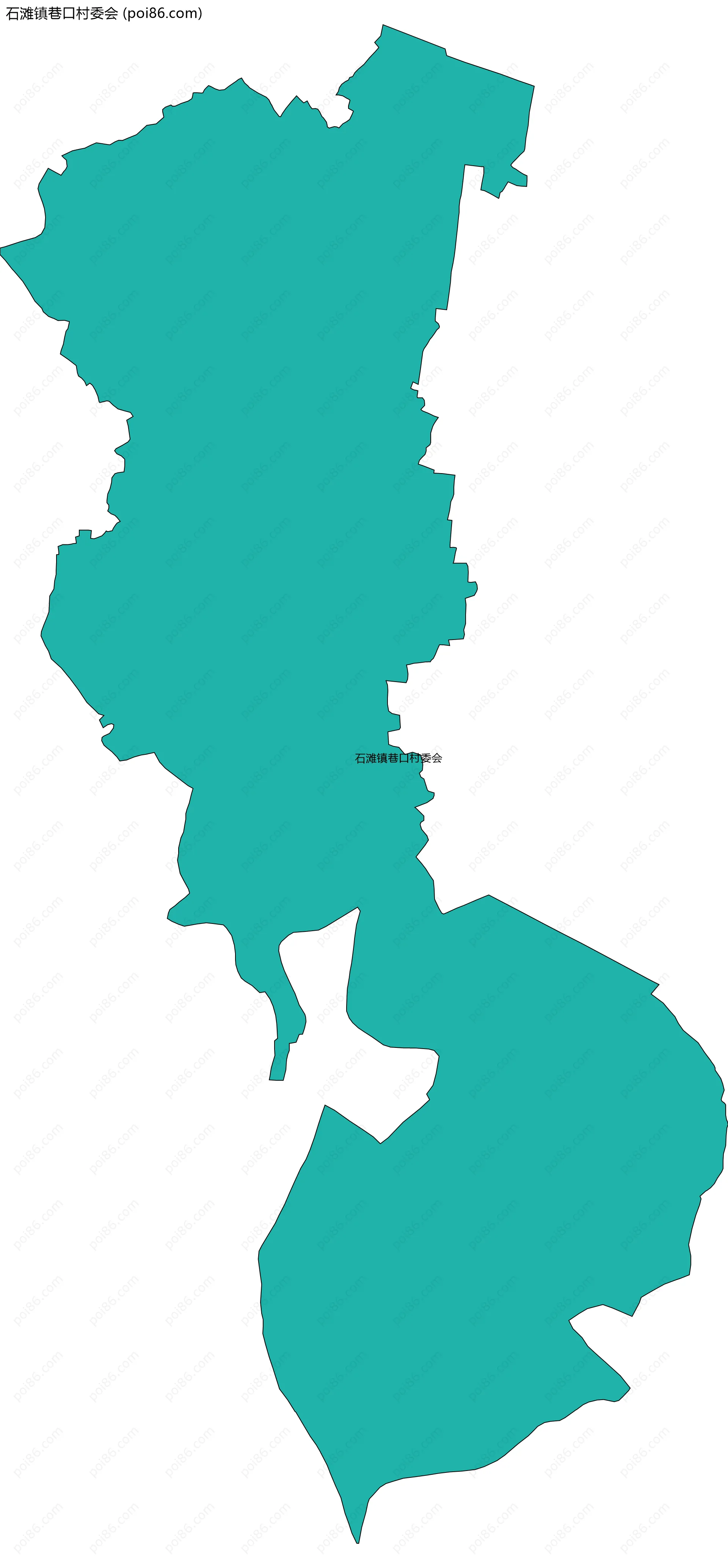 石滩镇巷口村委会边界地图