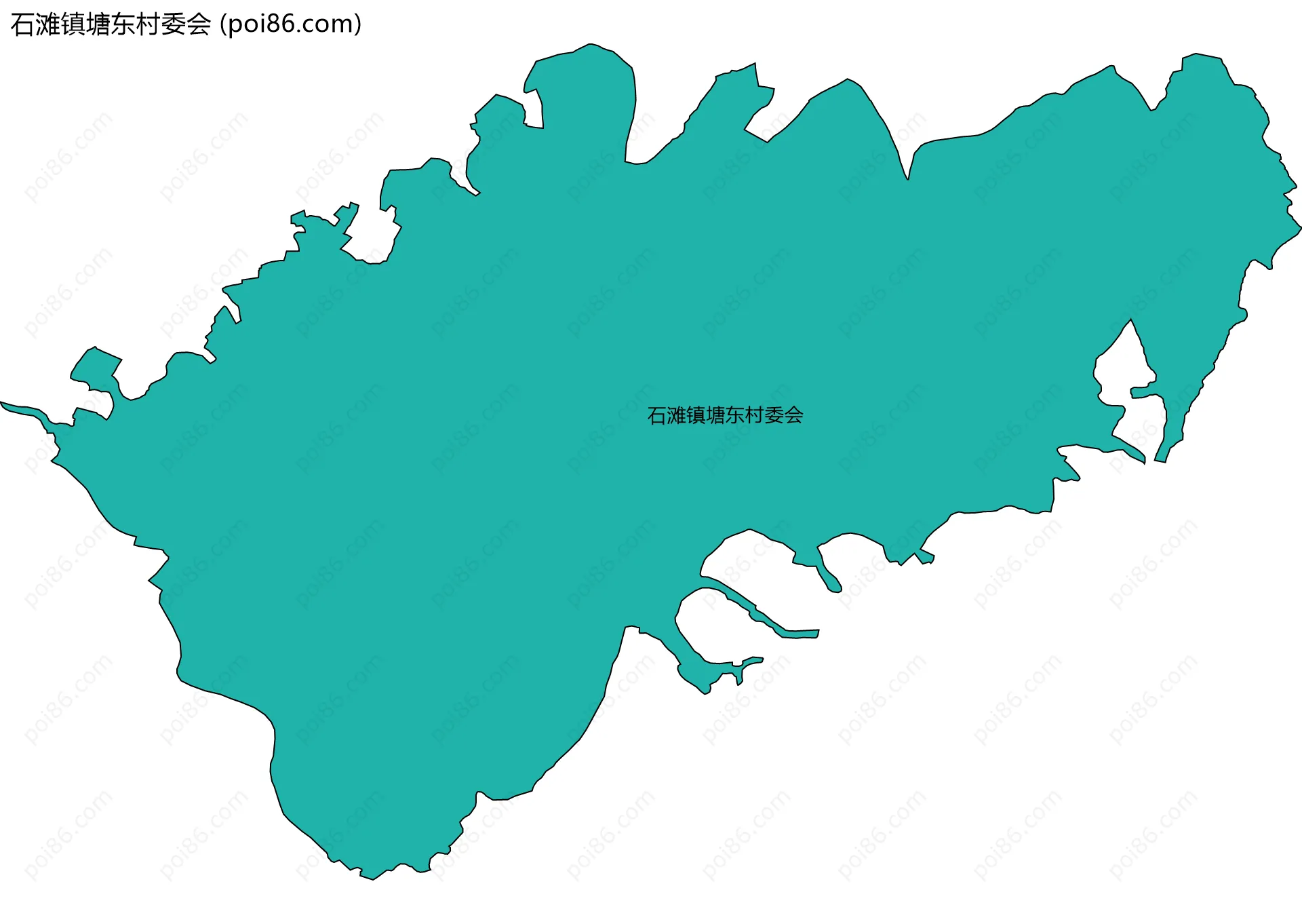 石滩镇塘东村委会边界地图