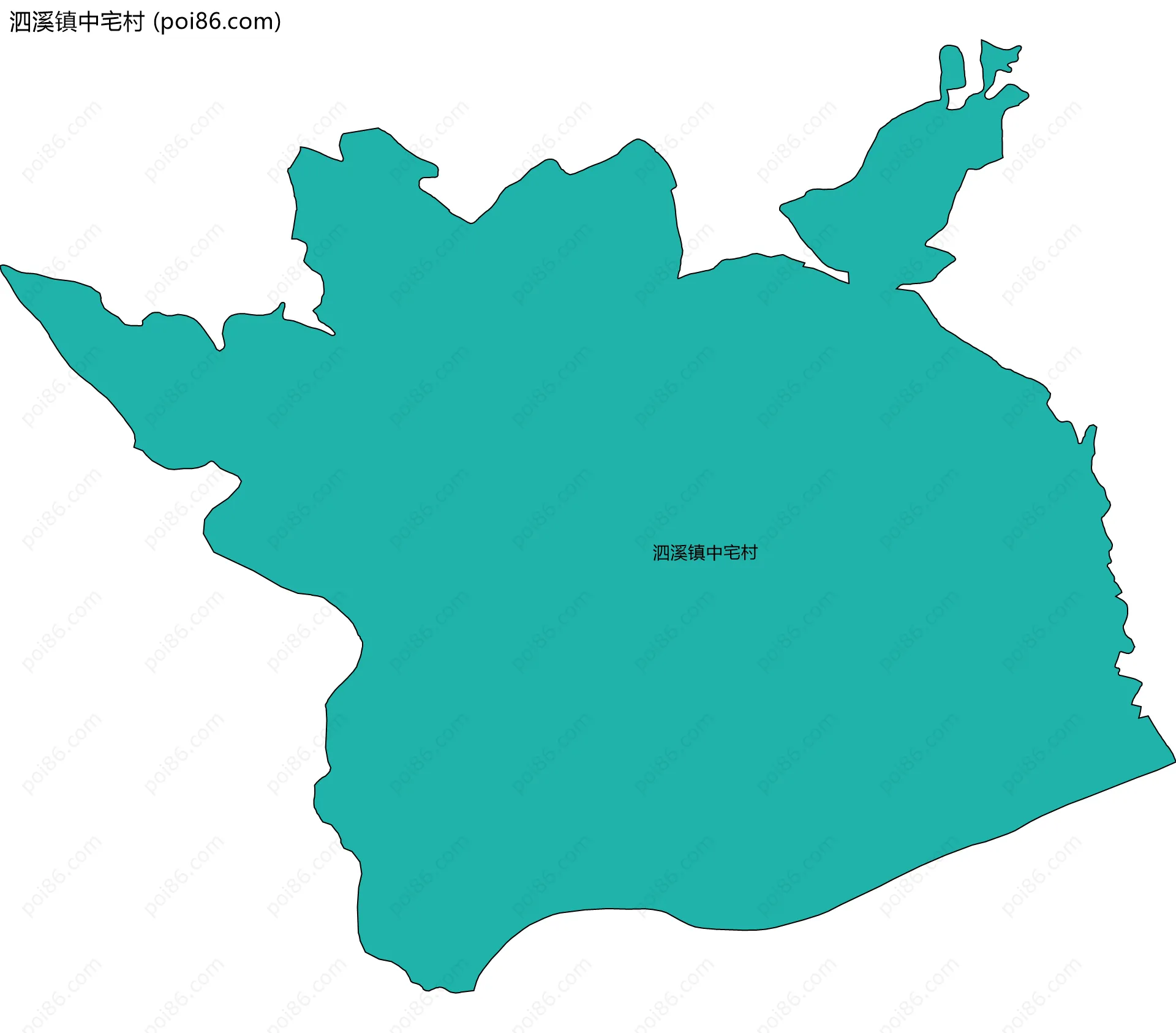 泗溪镇中宅村边界地图