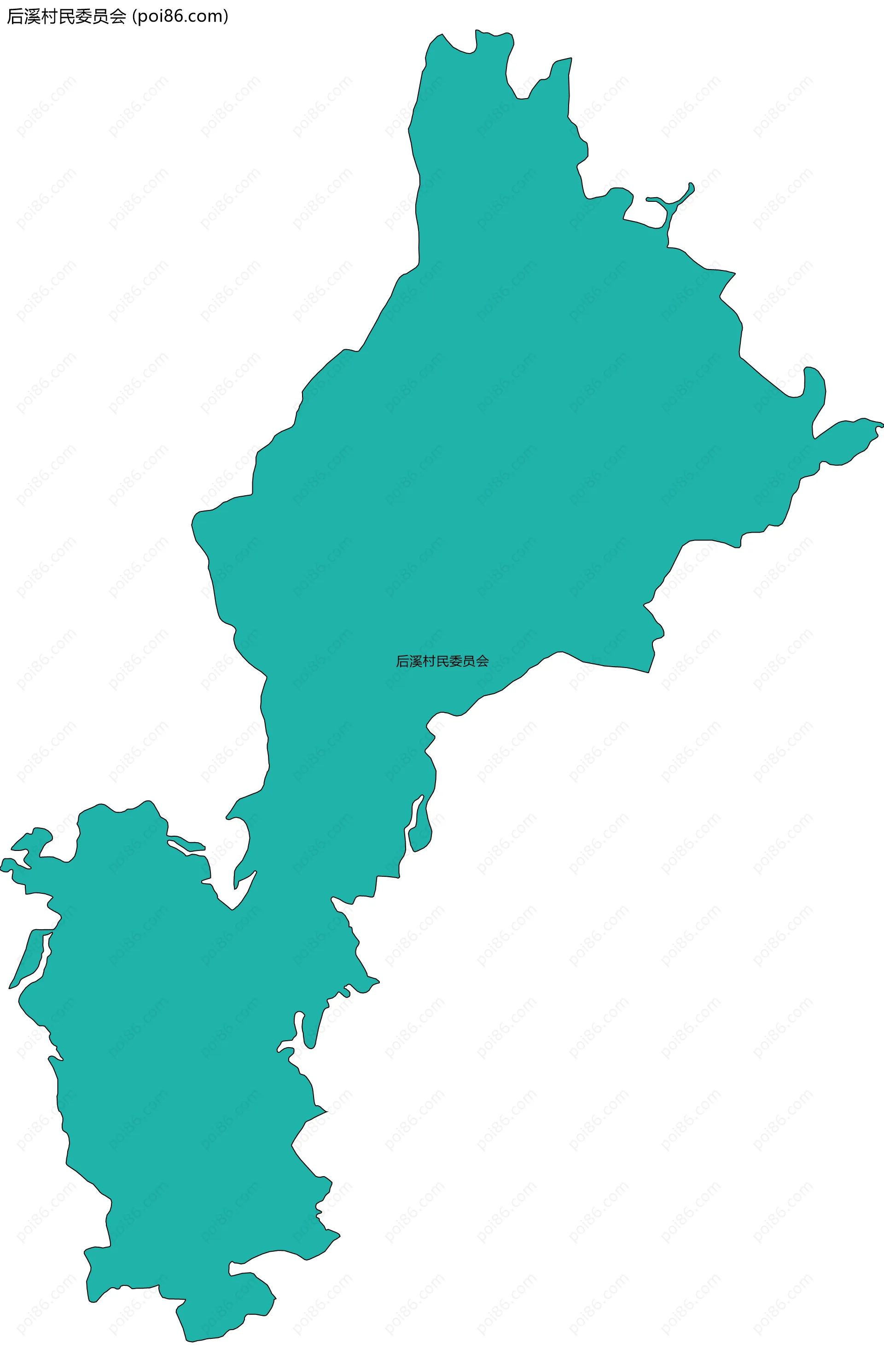 后溪村民委员会边界地图