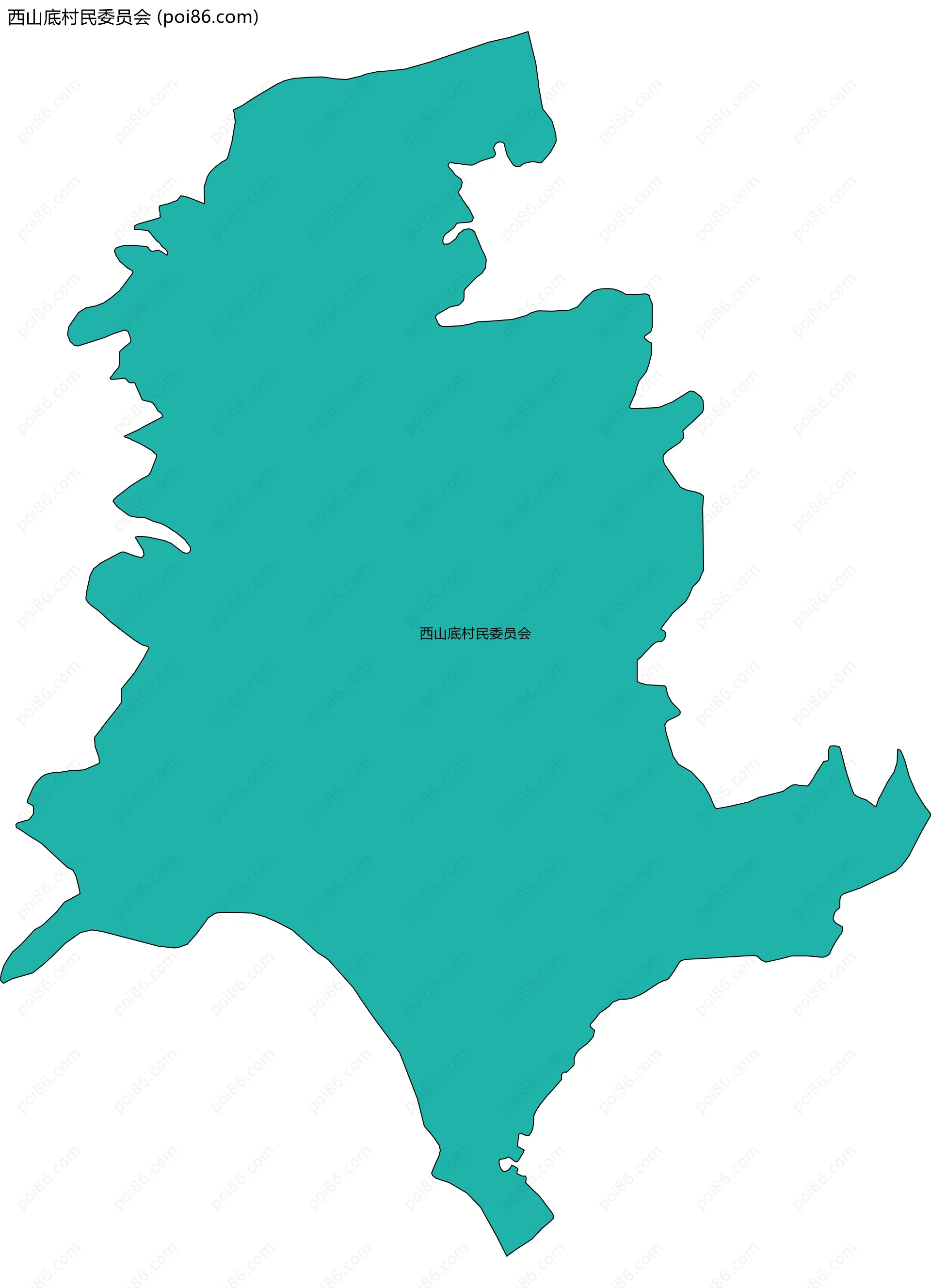 西山底村民委员会边界地图