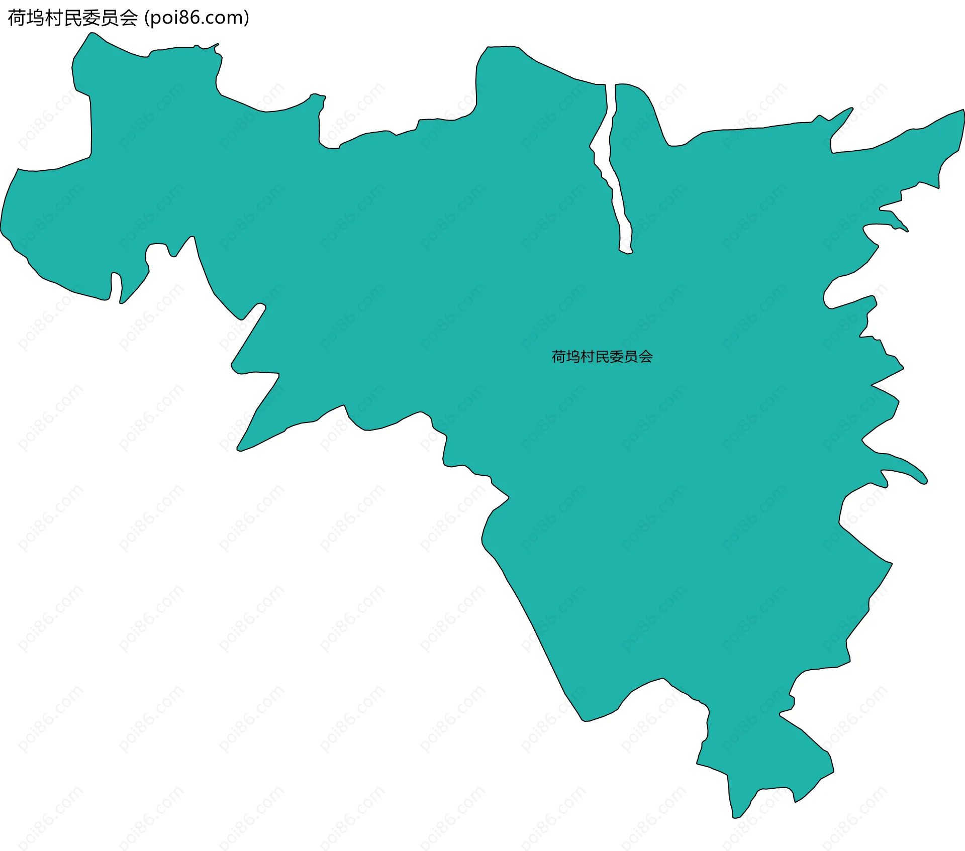 荷坞村民委员会边界地图