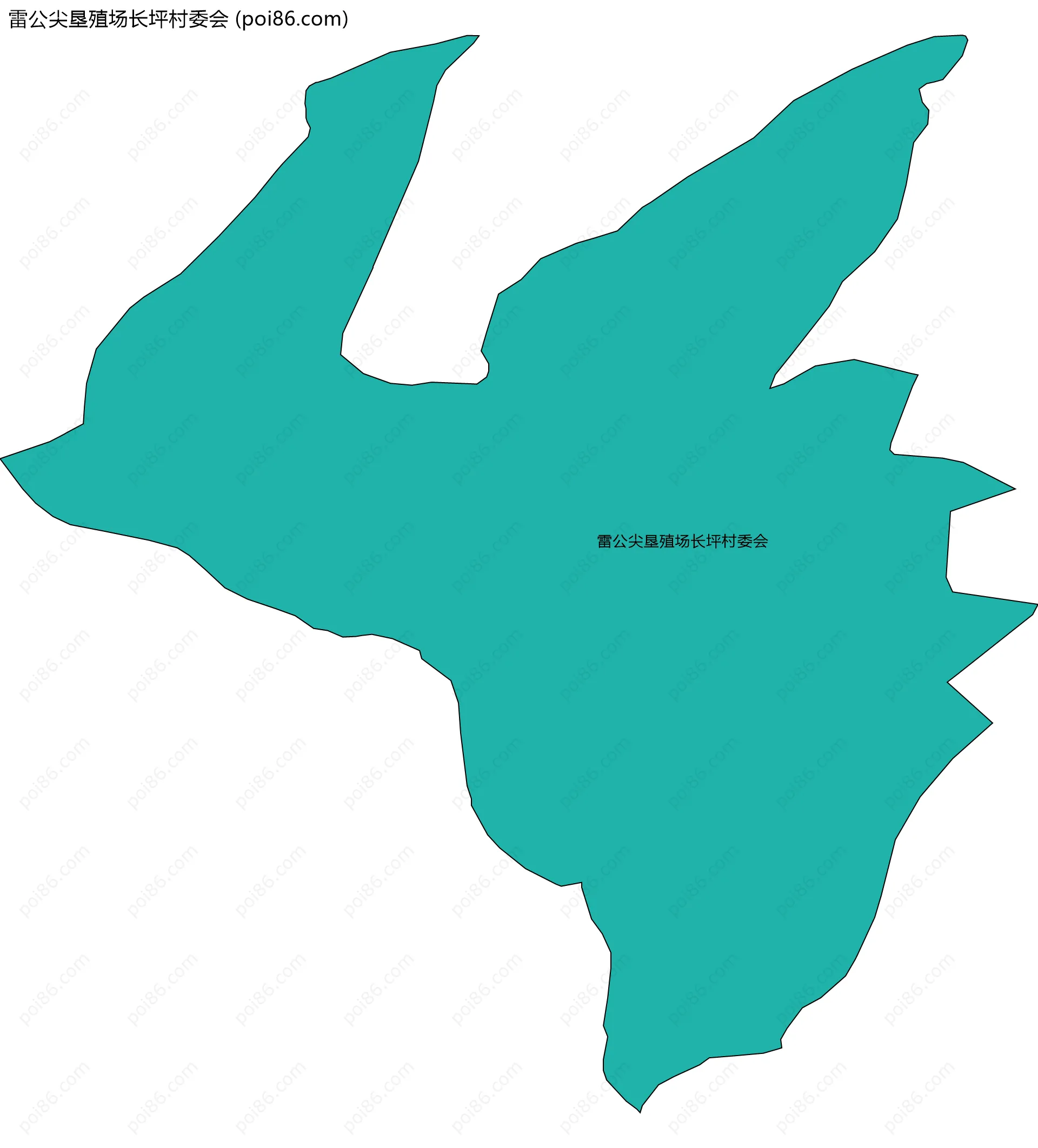 雷公尖垦殖场长坪村委会边界地图