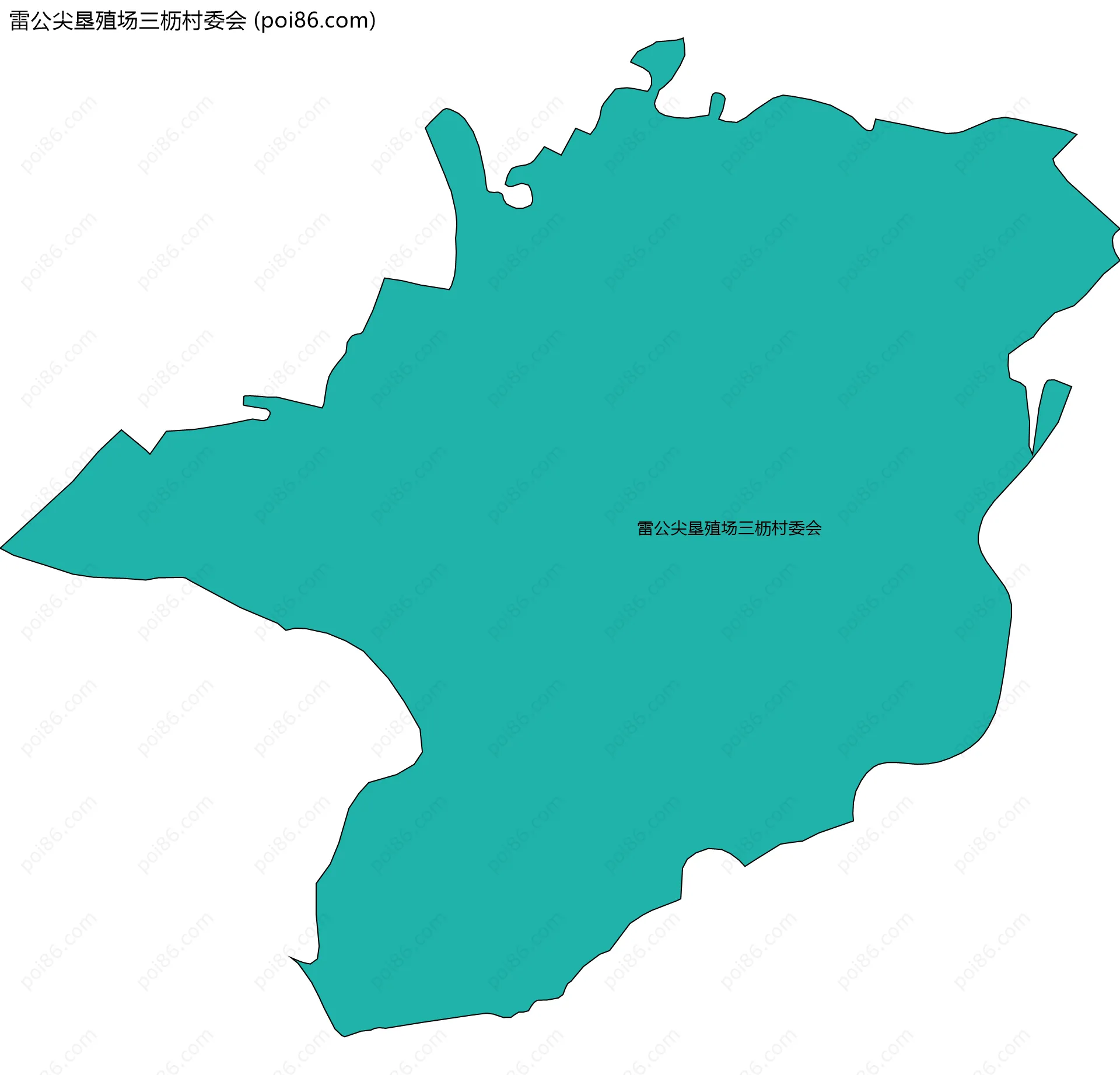 雷公尖垦殖场三枥村委会边界地图