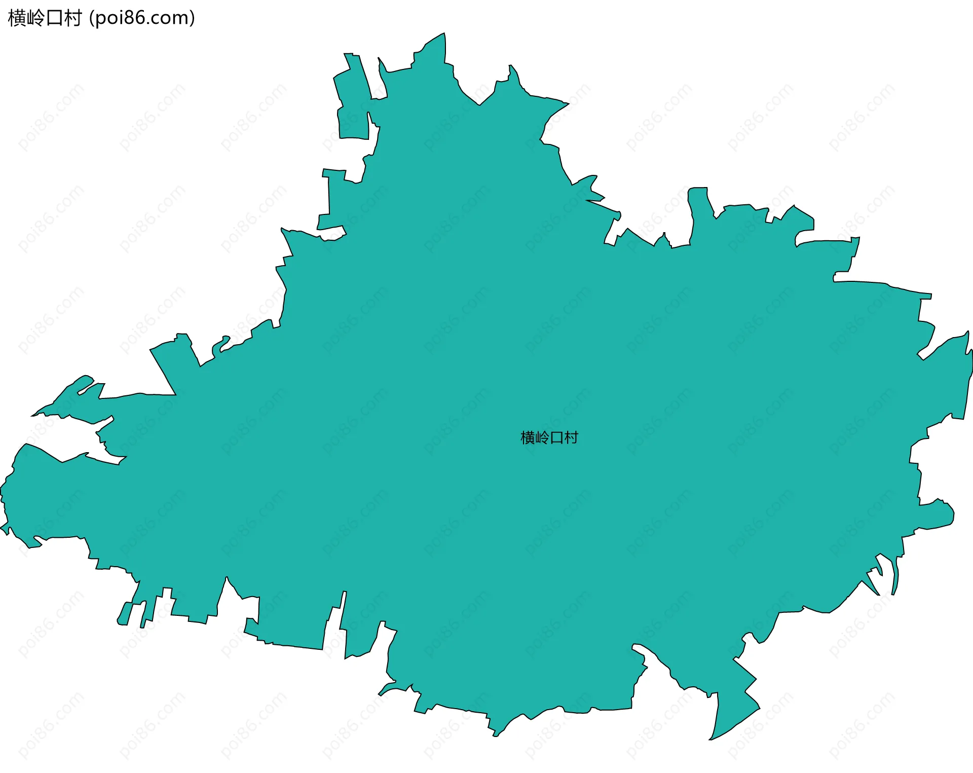 横岭口村边界地图