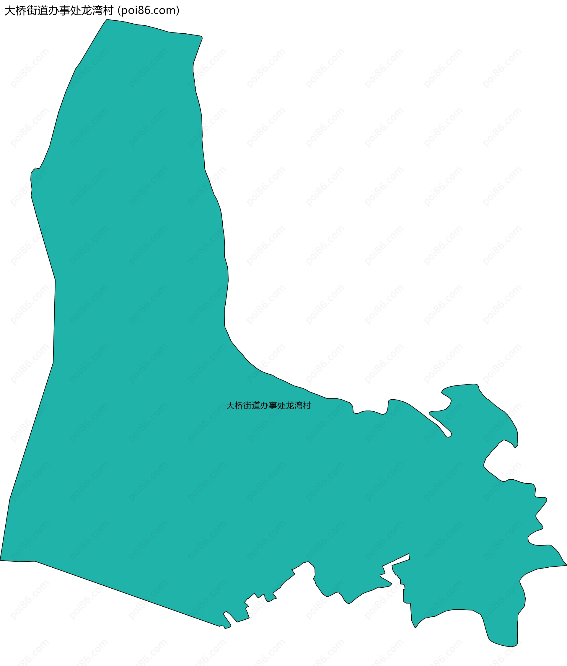 大桥街道办事处龙湾村边界地图