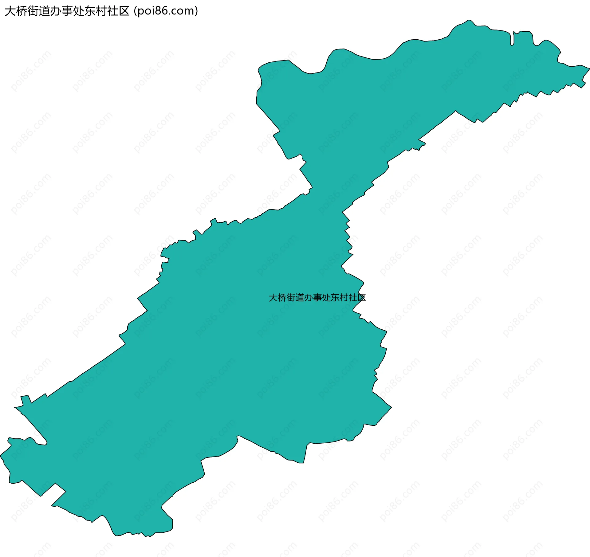 大桥街道办事处东村社区边界地图