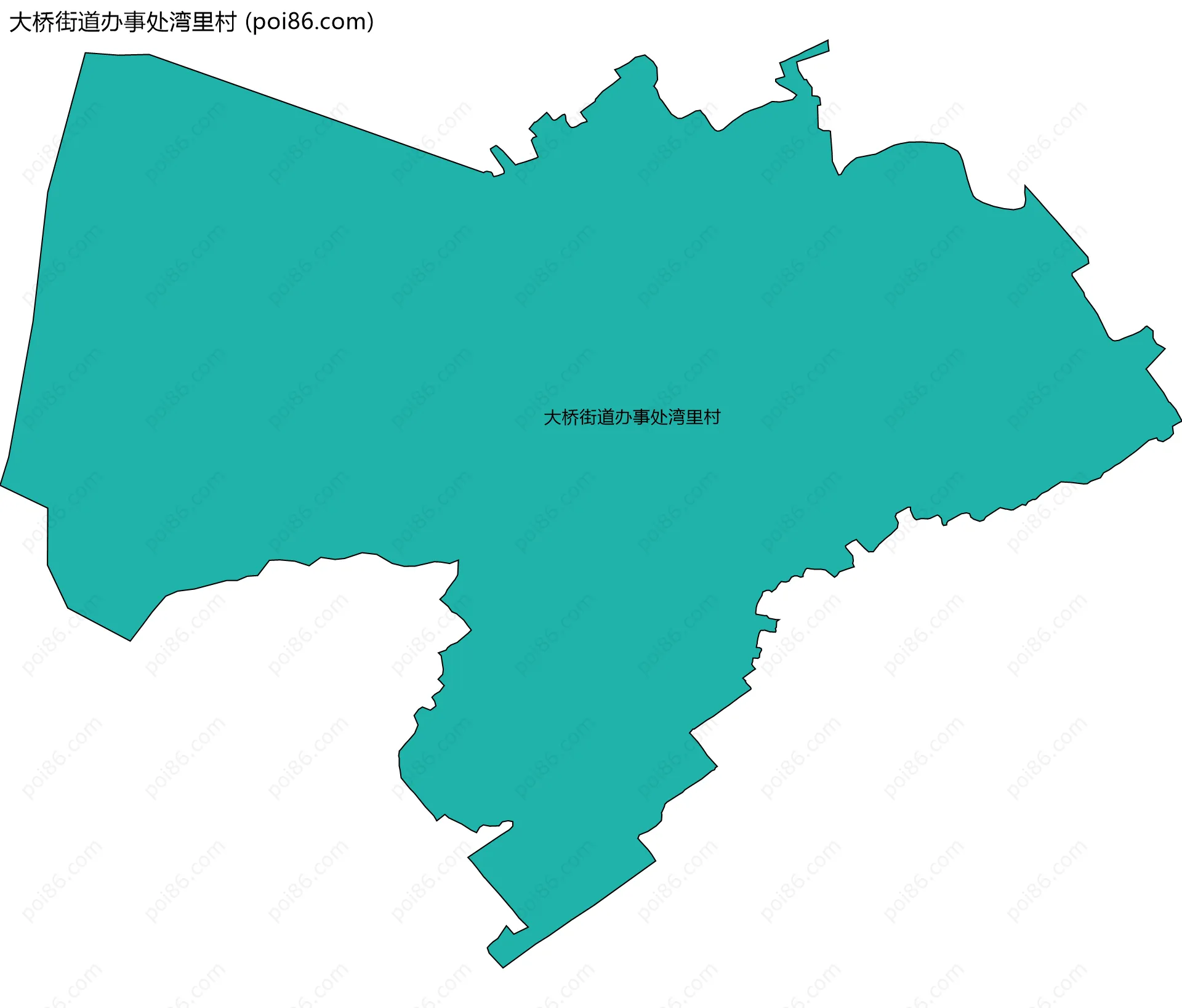 大桥街道办事处湾里村边界地图