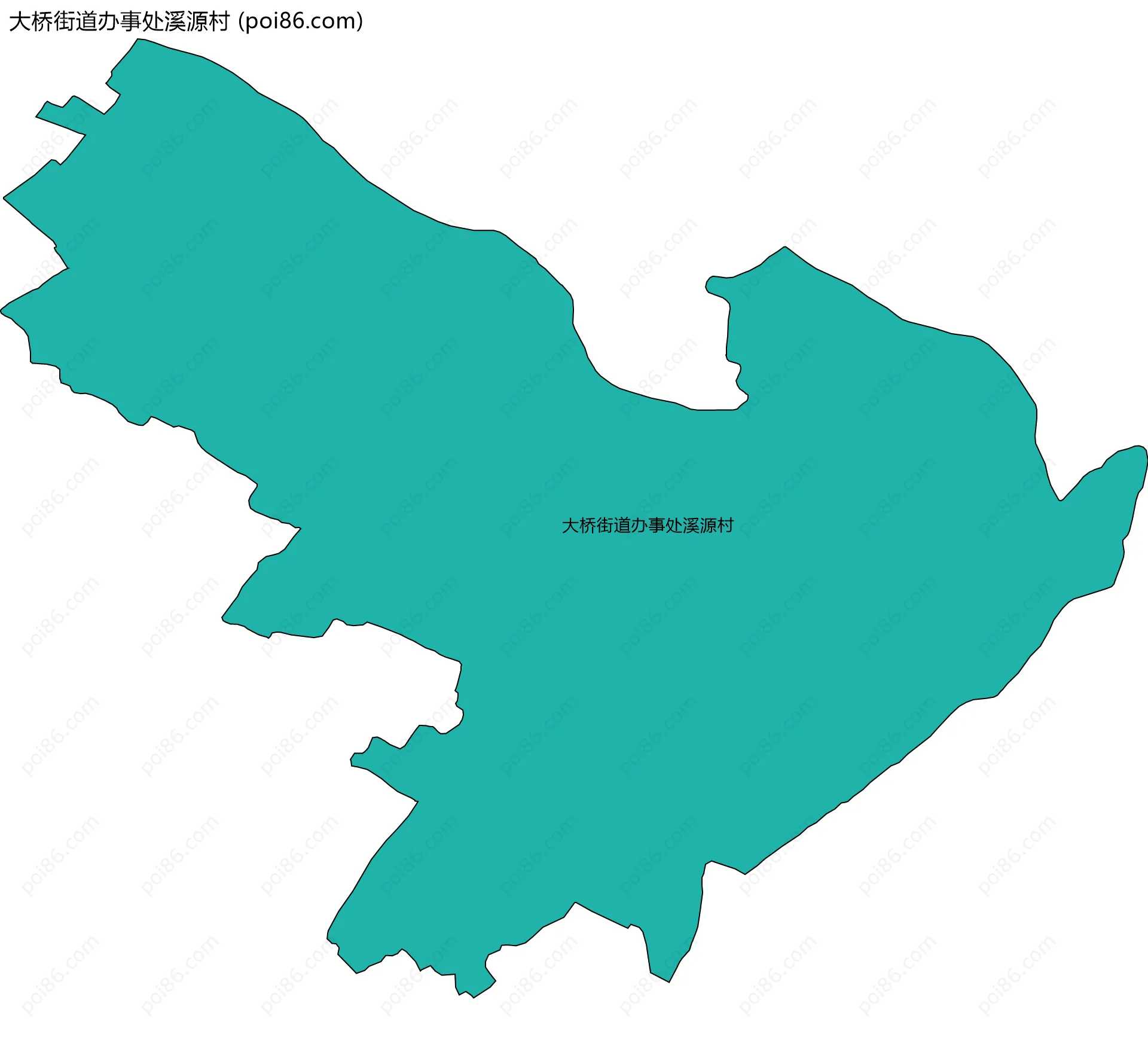 大桥街道办事处溪源村边界地图