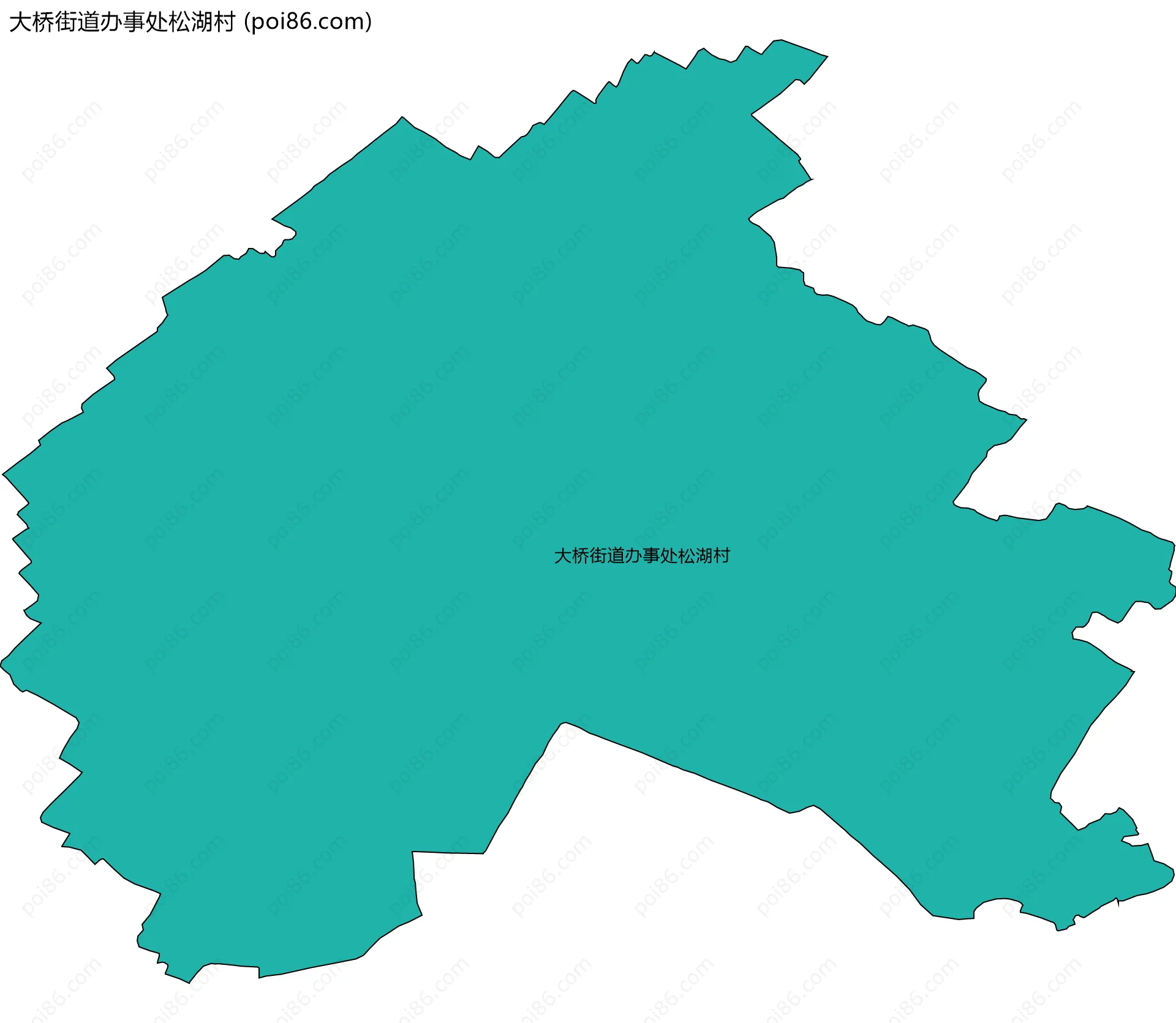大桥街道办事处松湖村边界地图