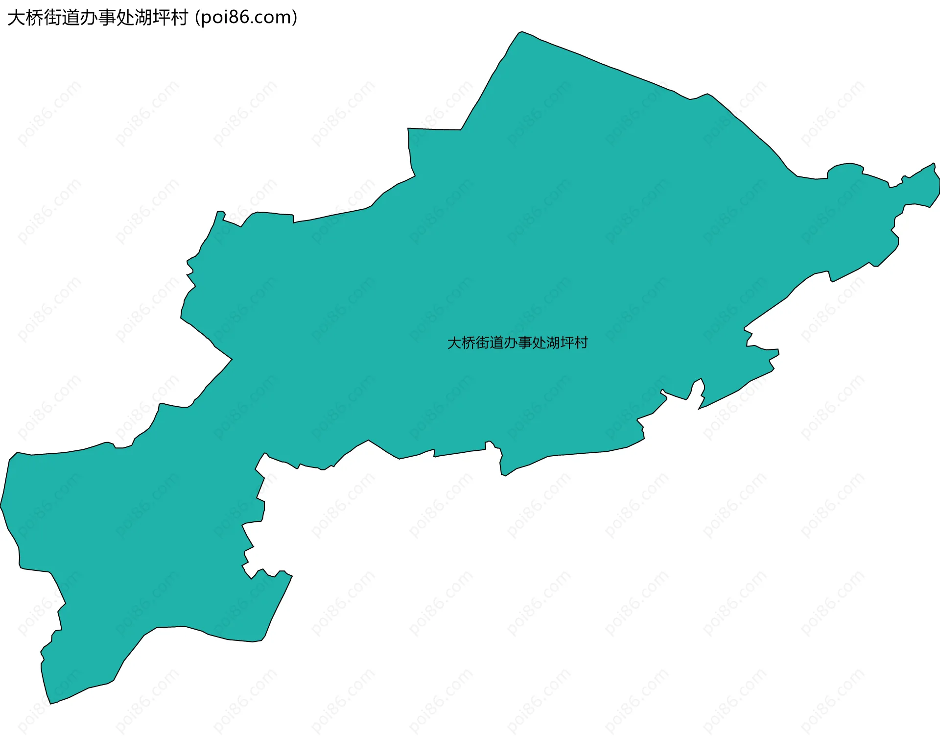大桥街道办事处湖坪村边界地图