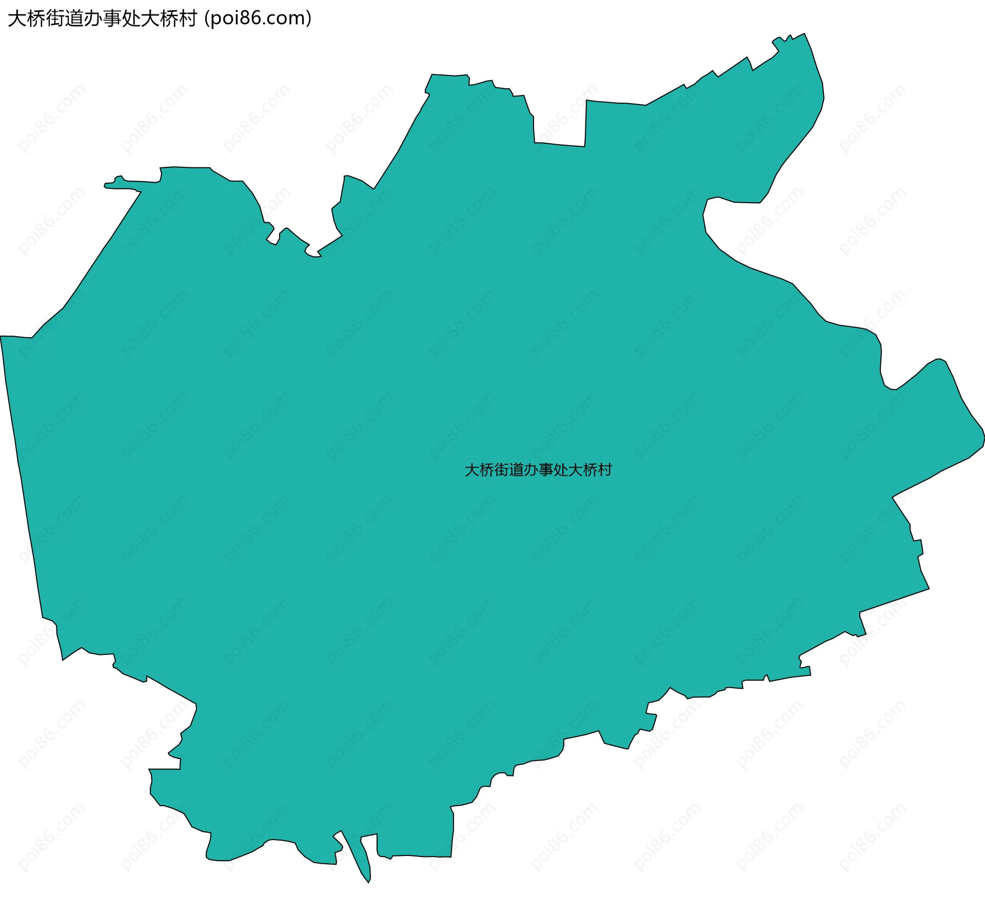 大桥街道办事处大桥村边界地图