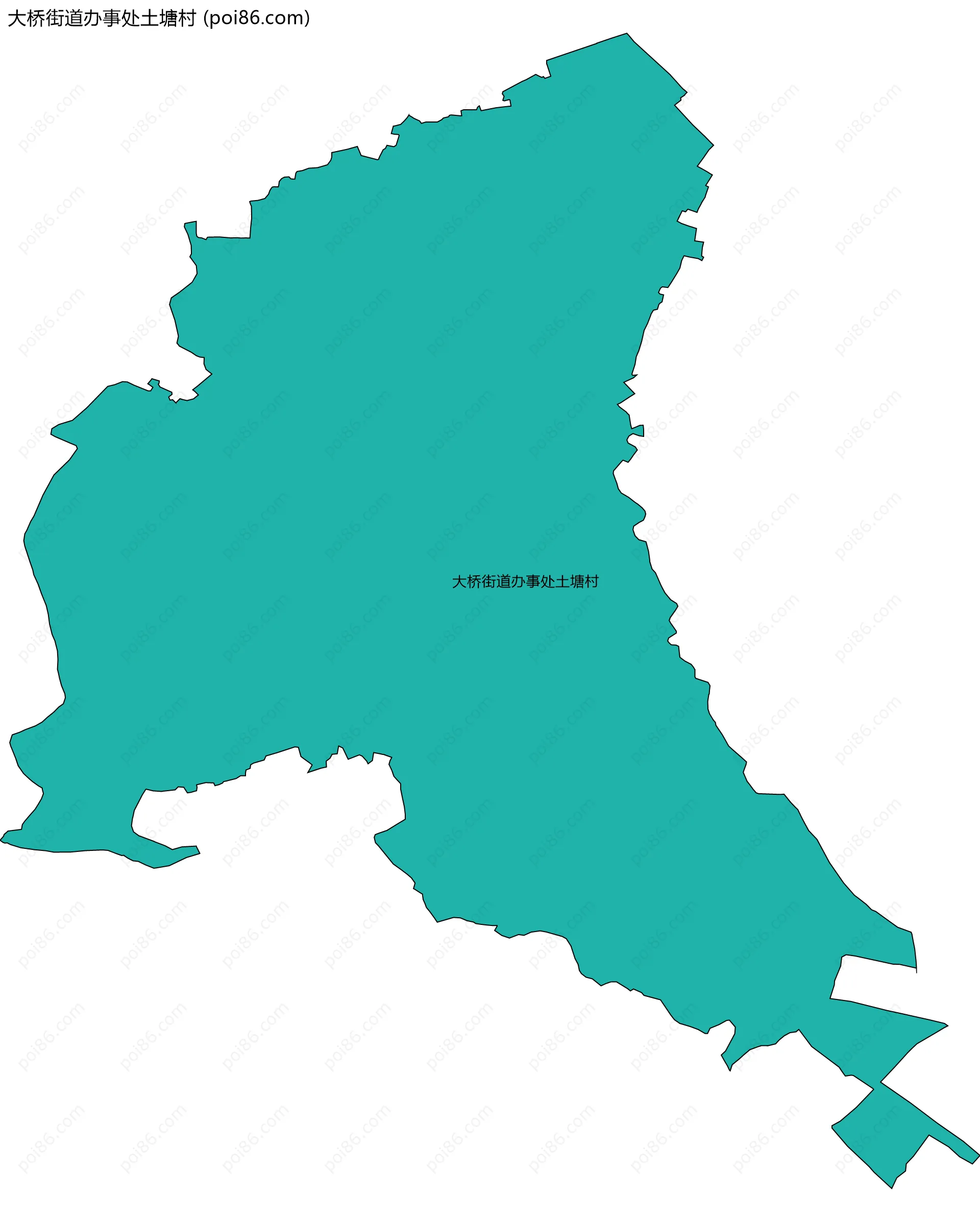 大桥街道办事处土塘村边界地图