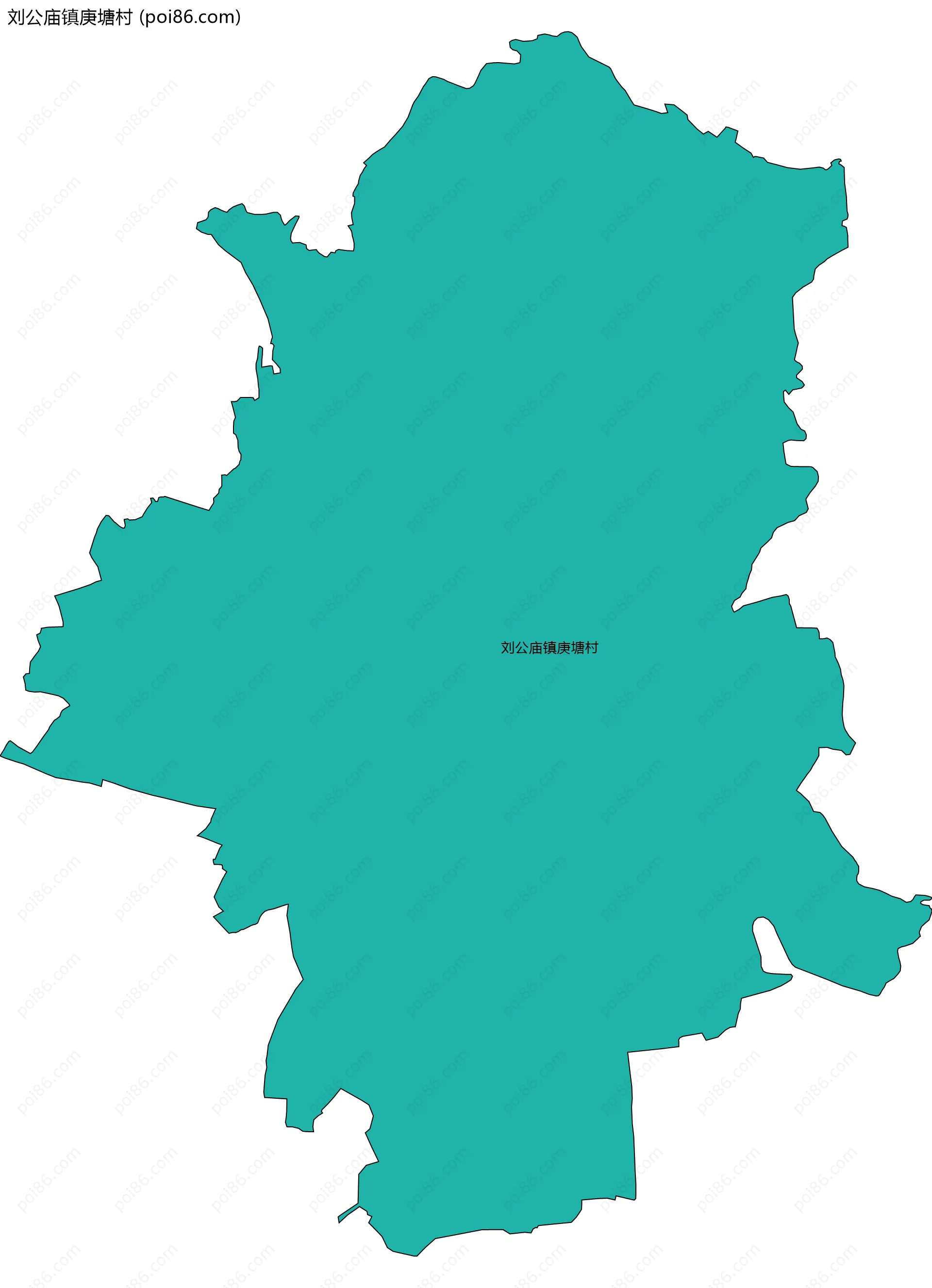 刘公庙镇庚塘村边界地图