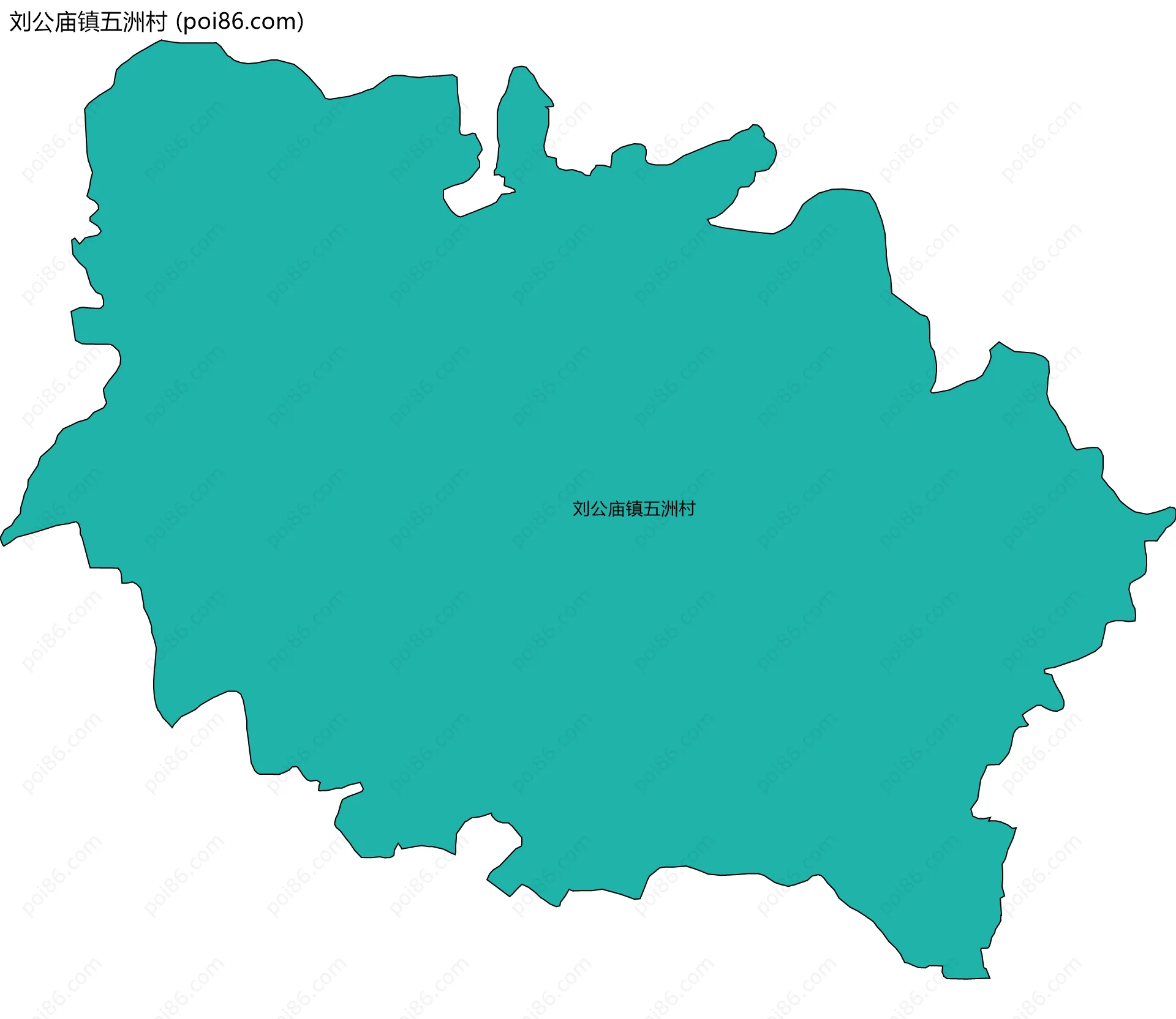 刘公庙镇五洲村边界地图