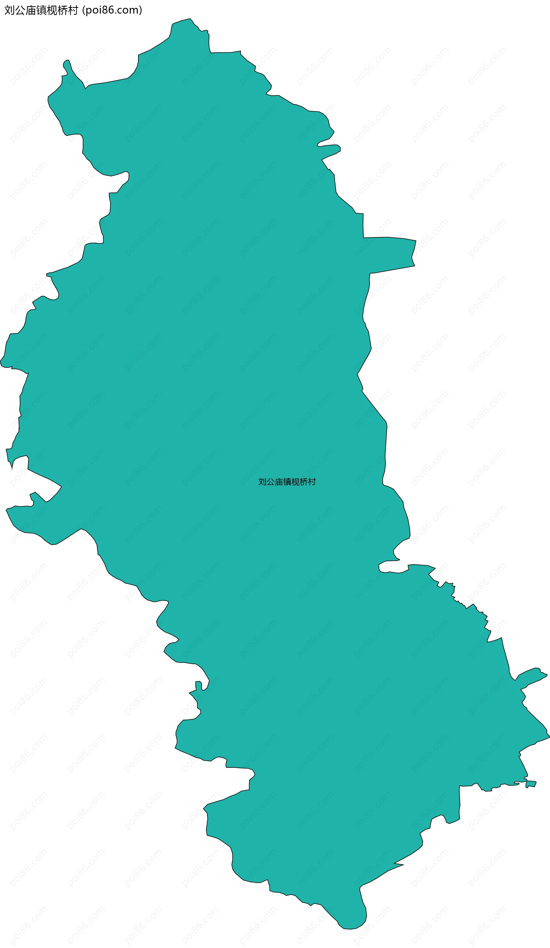 刘公庙镇枧桥村边界地图