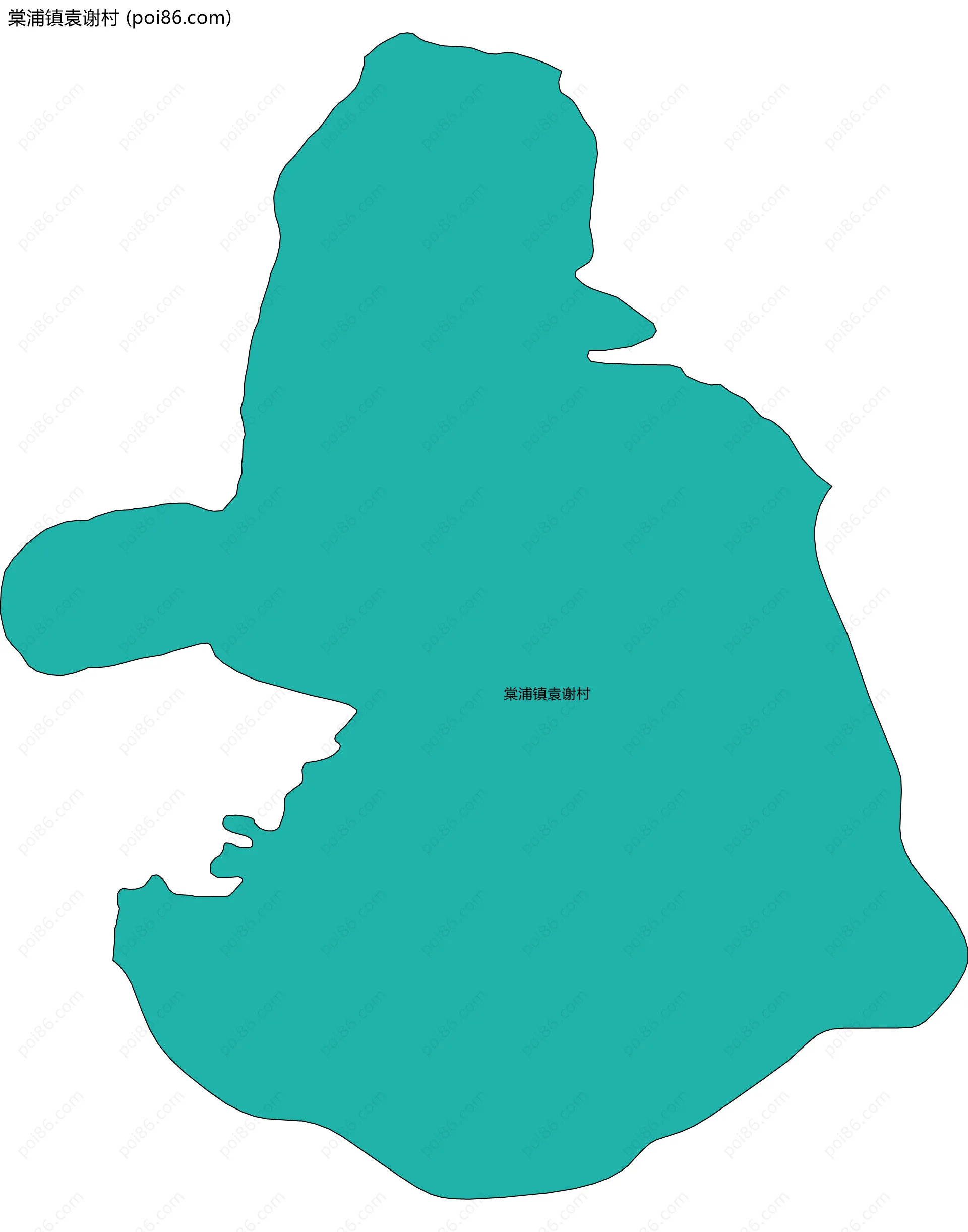 棠浦镇袁谢村边界地图