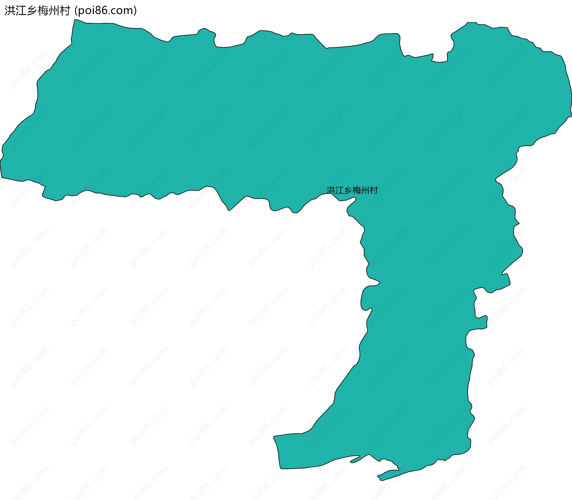 洪江乡梅州村边界地图