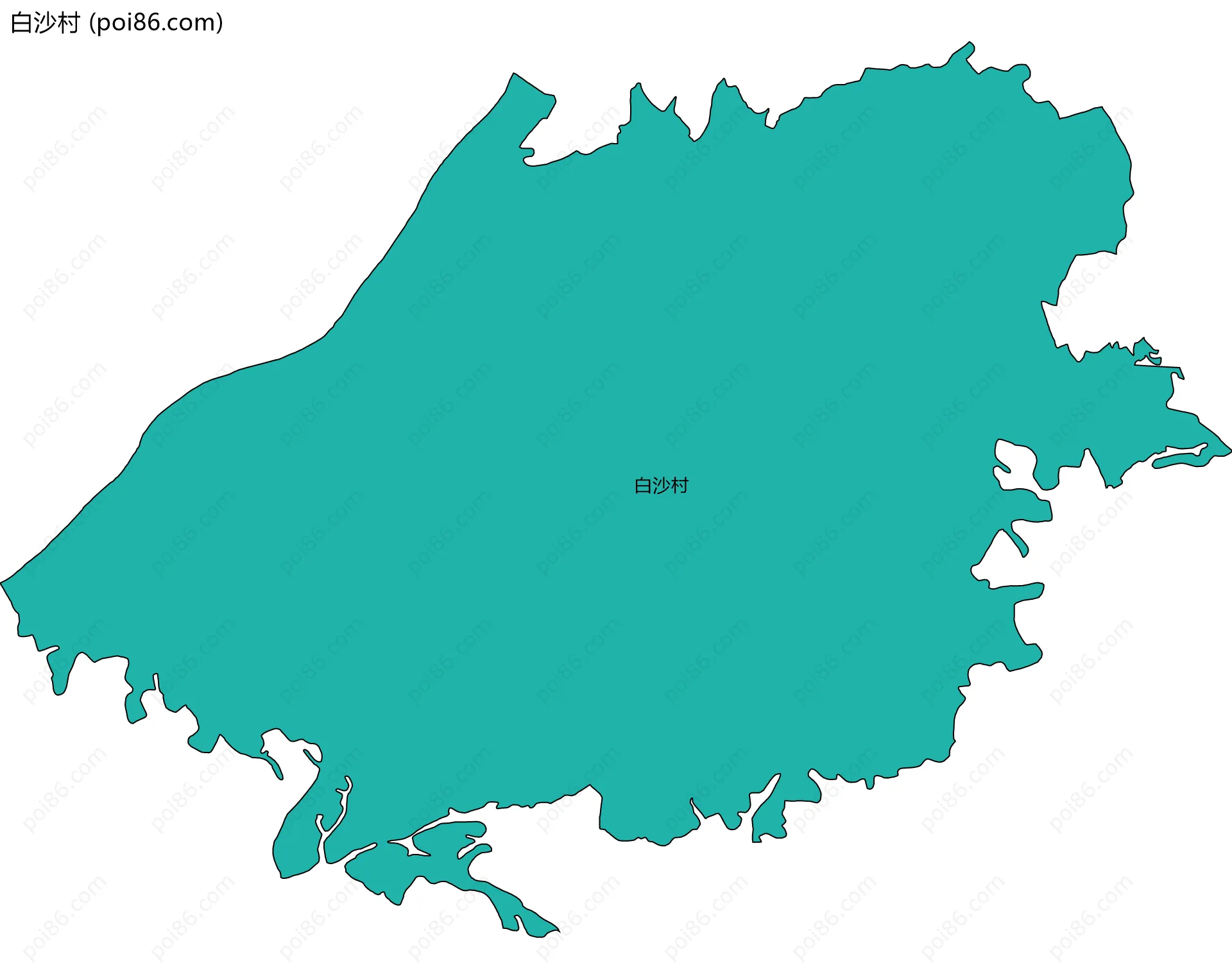 白沙村边界地图