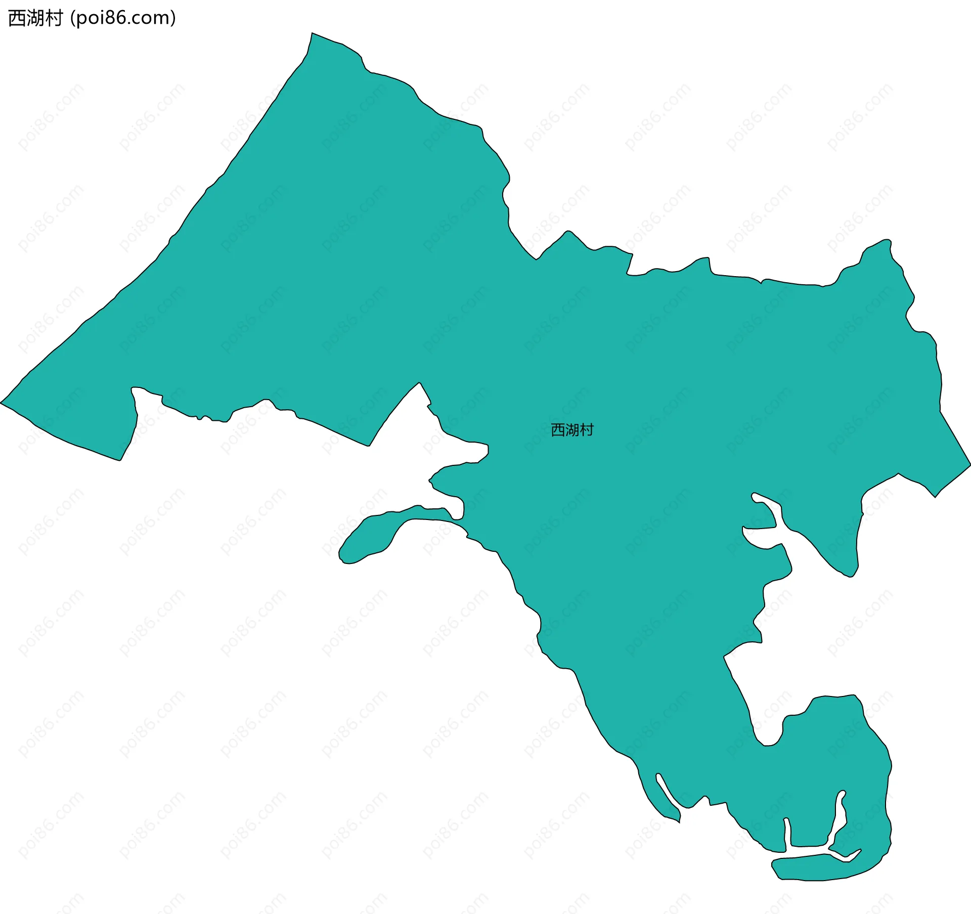 西湖村边界地图