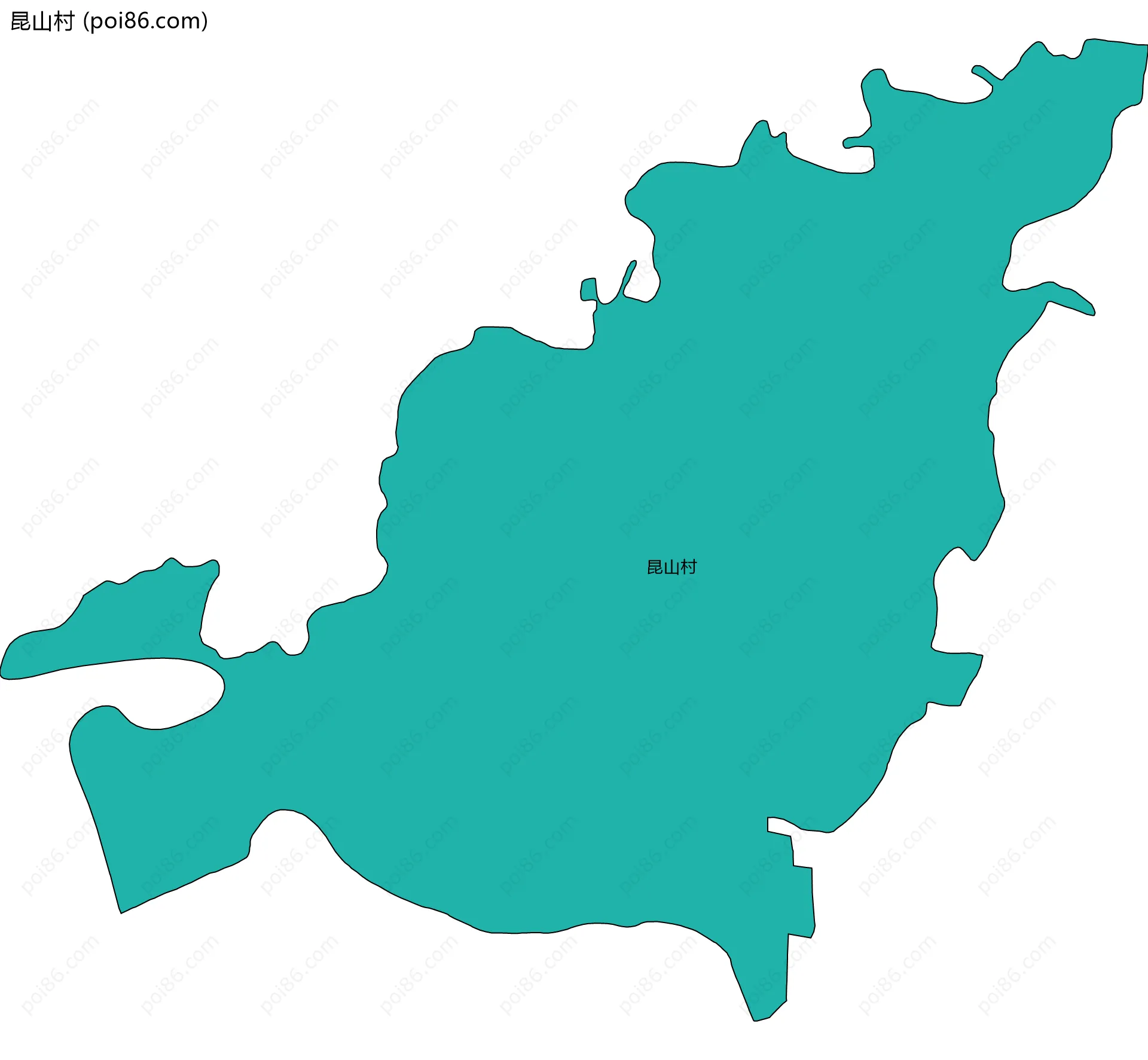 昆山村边界地图