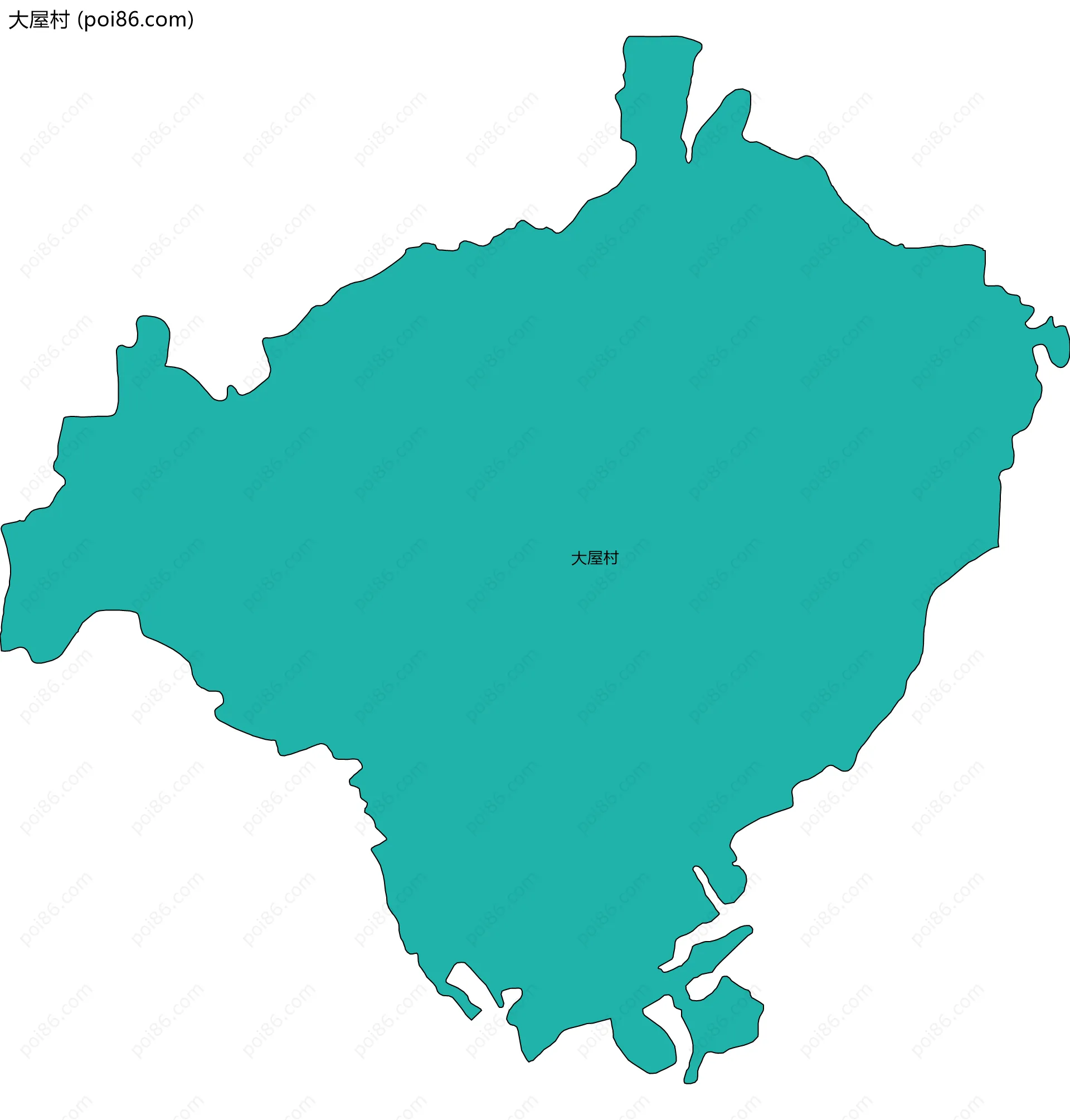 大屋村边界地图