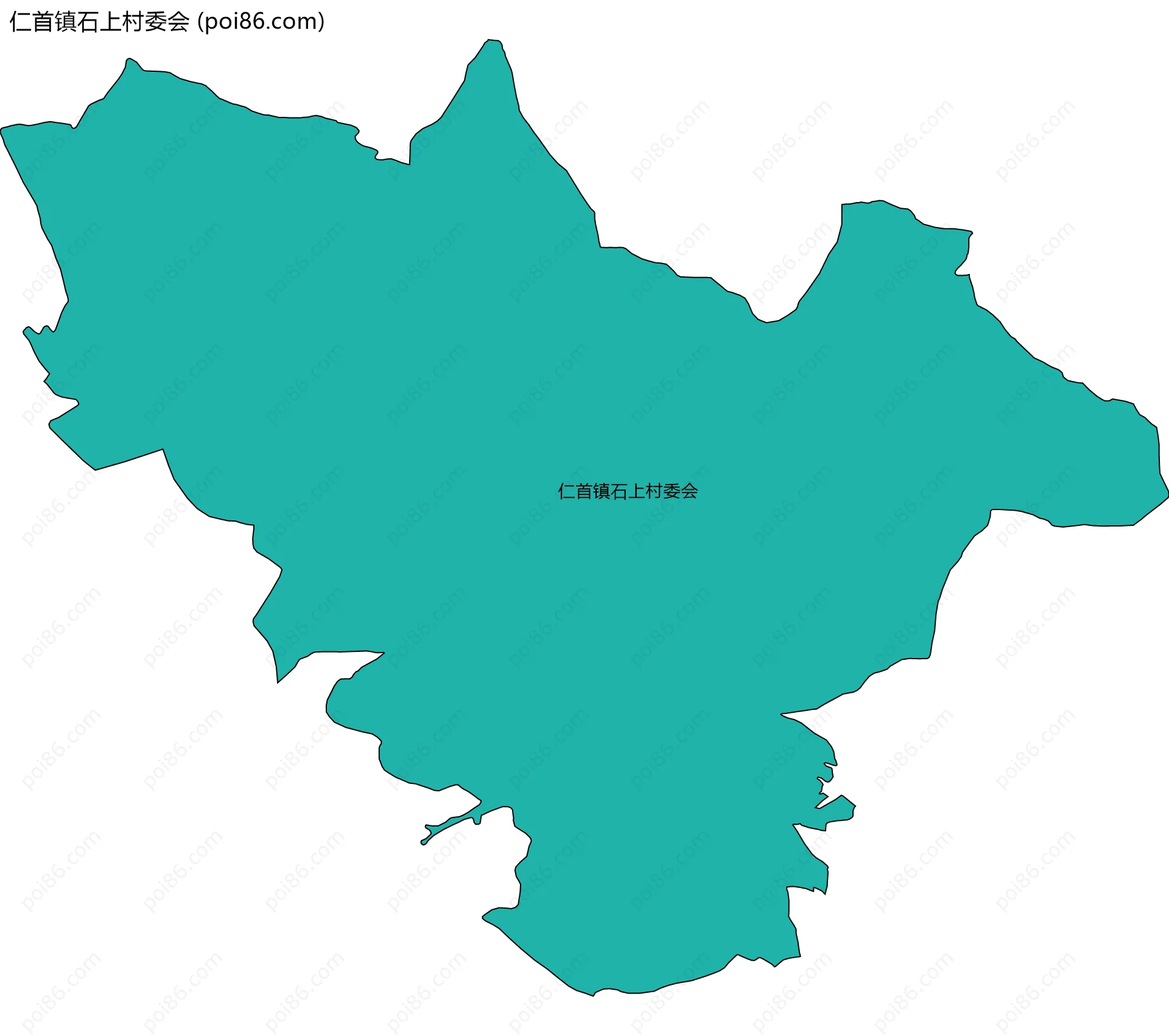 仁首镇石上村委会边界地图