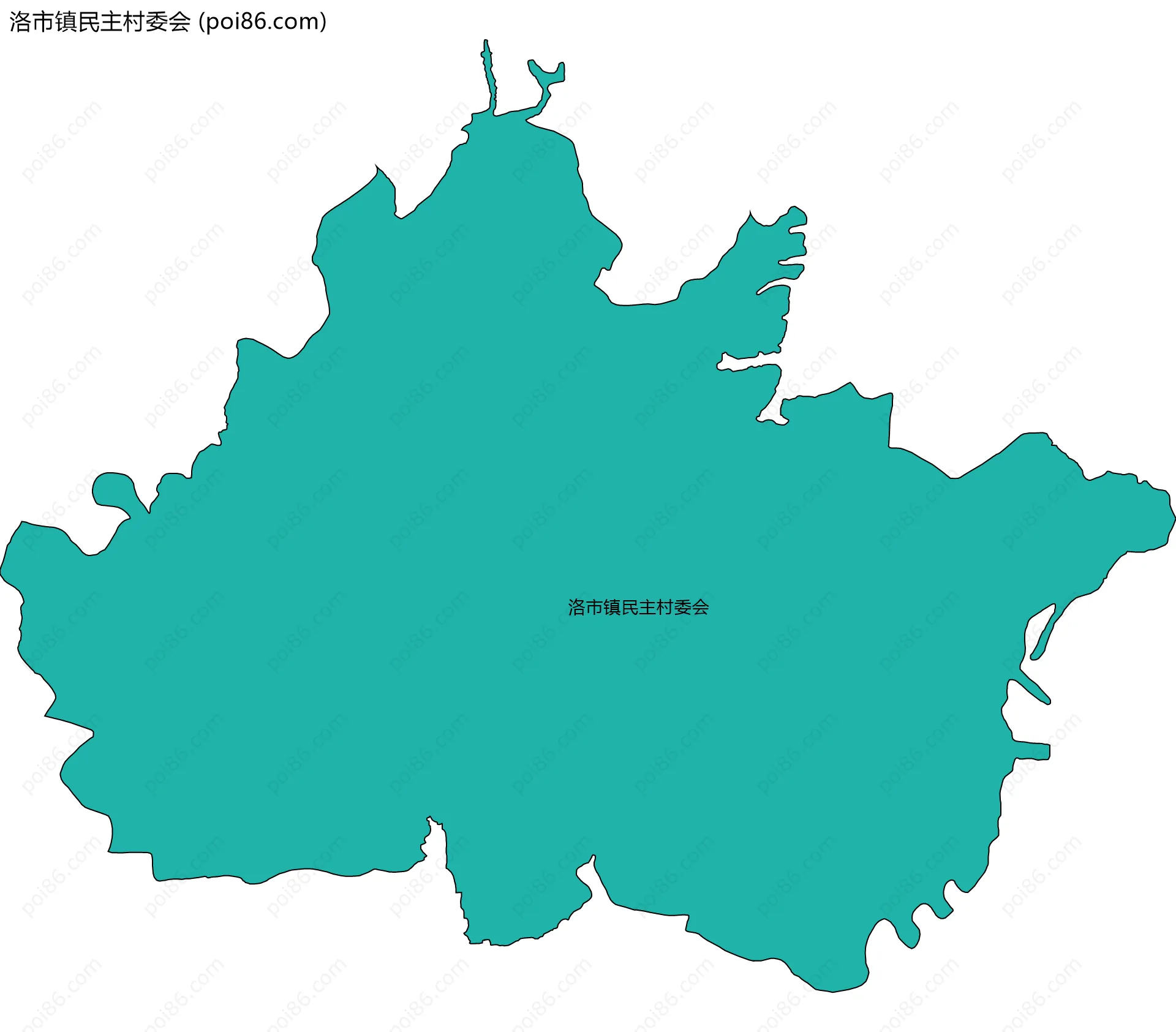 洛市镇民主村委会边界地图