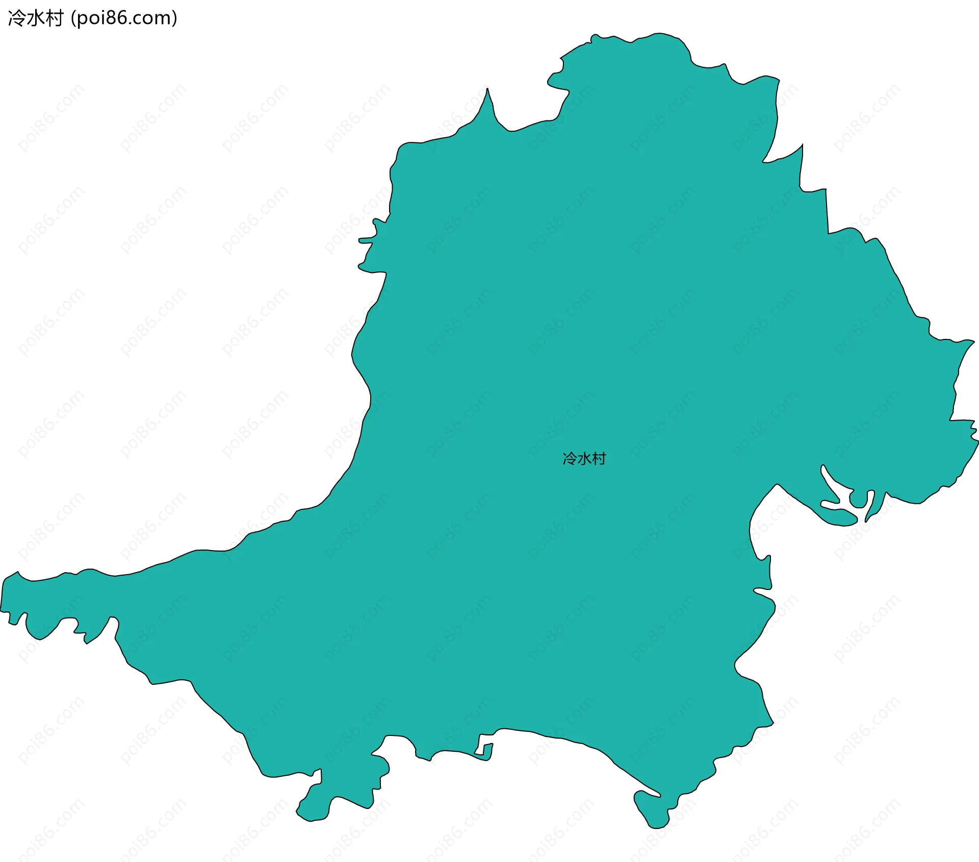 冷水村边界地图