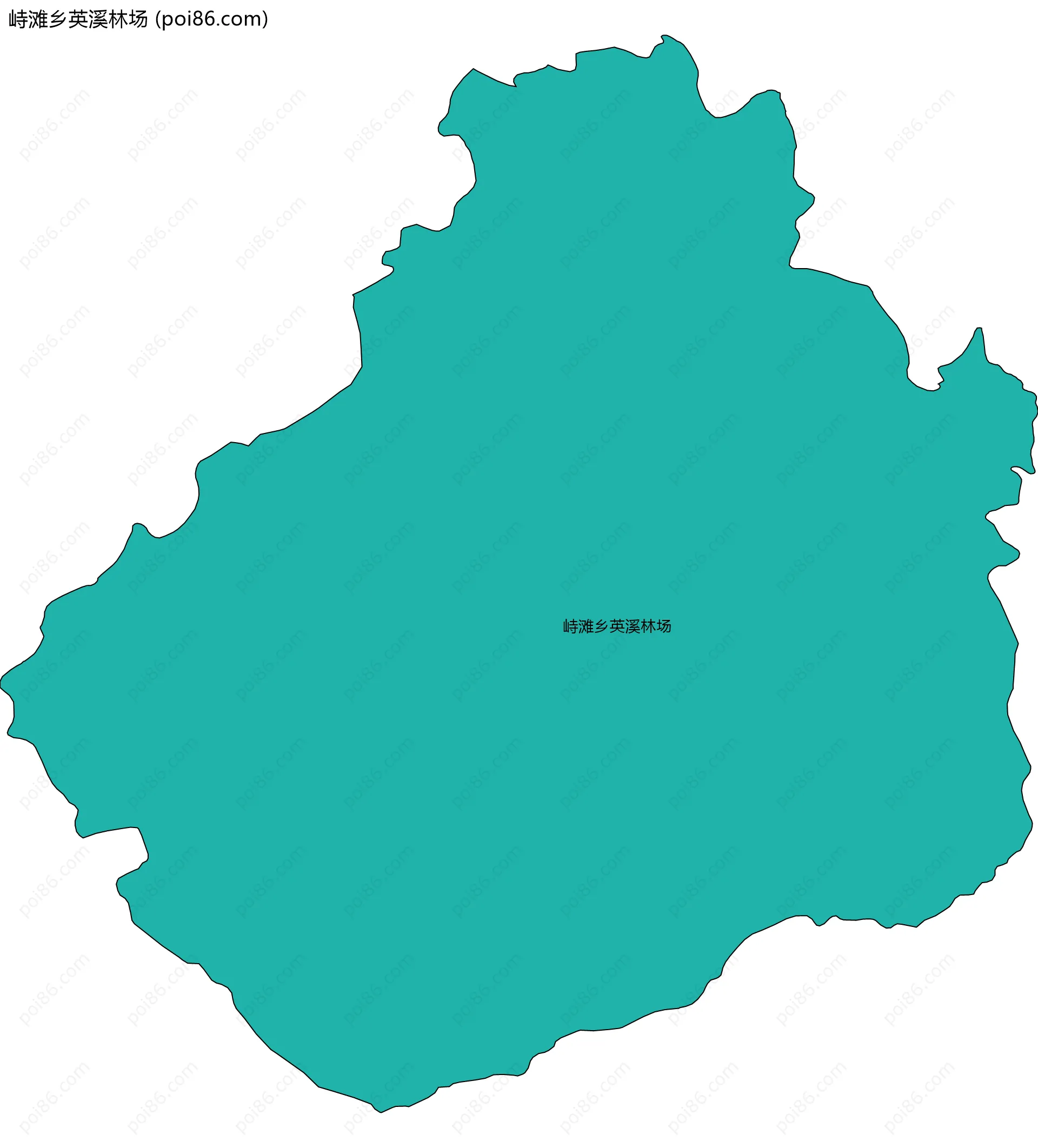 峙滩乡英溪林场边界地图(五级行政区划)