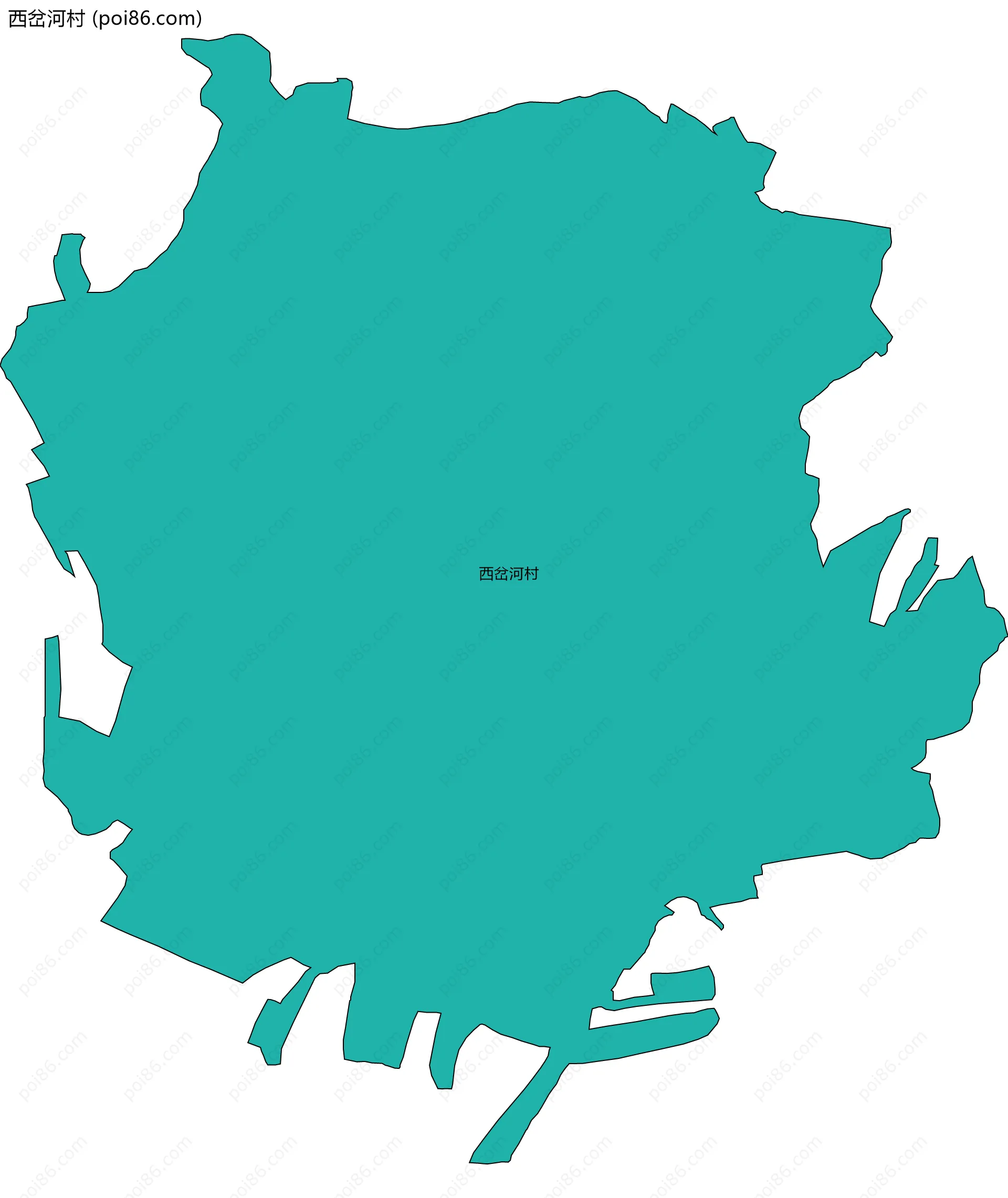 西岔河村边界地图