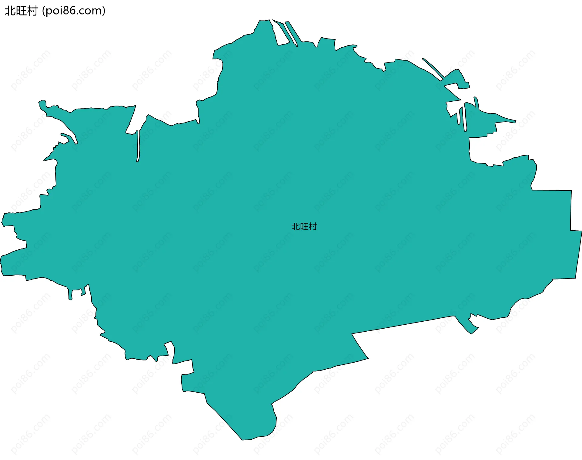 北旺村边界地图