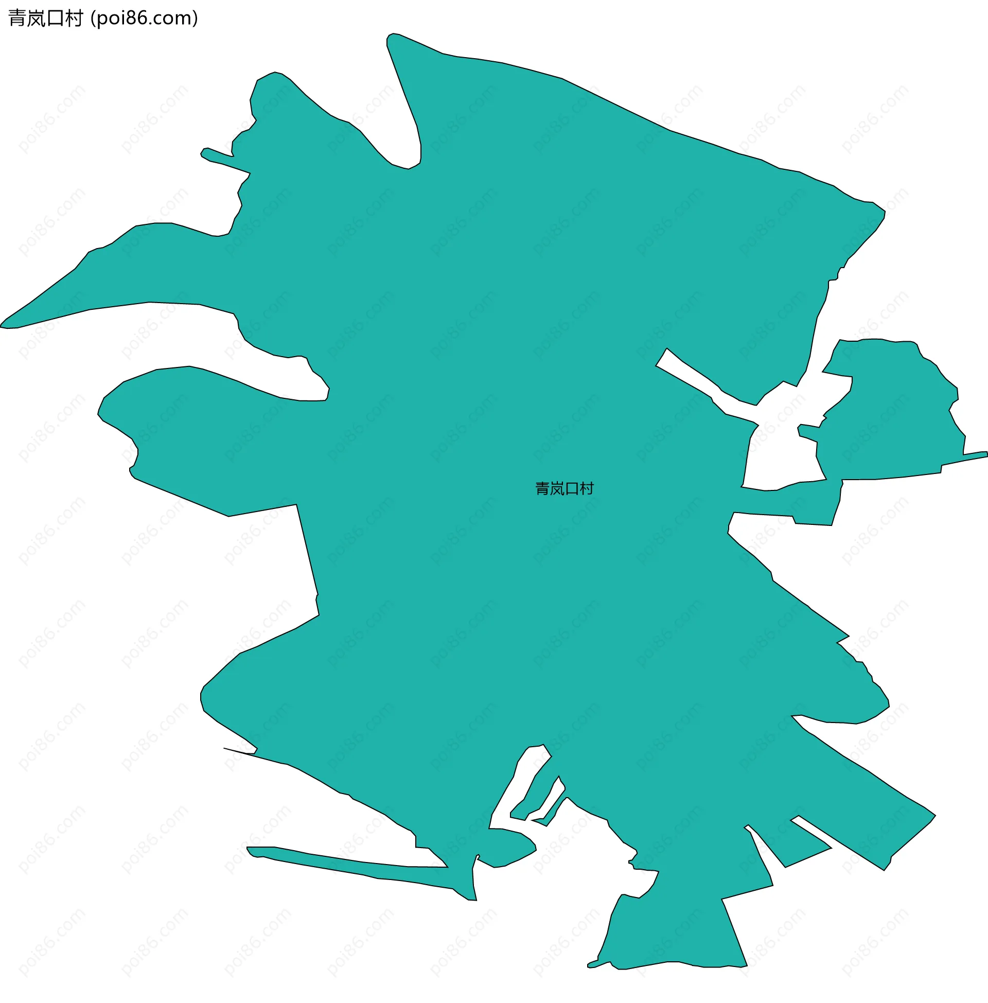 青岚口村边界地图