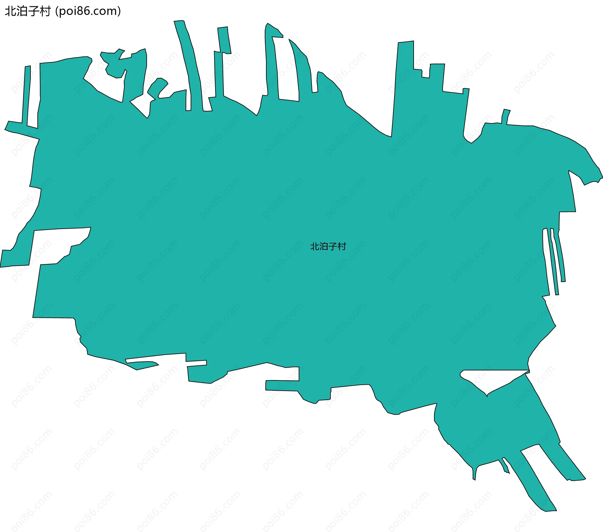 北泊子村边界地图