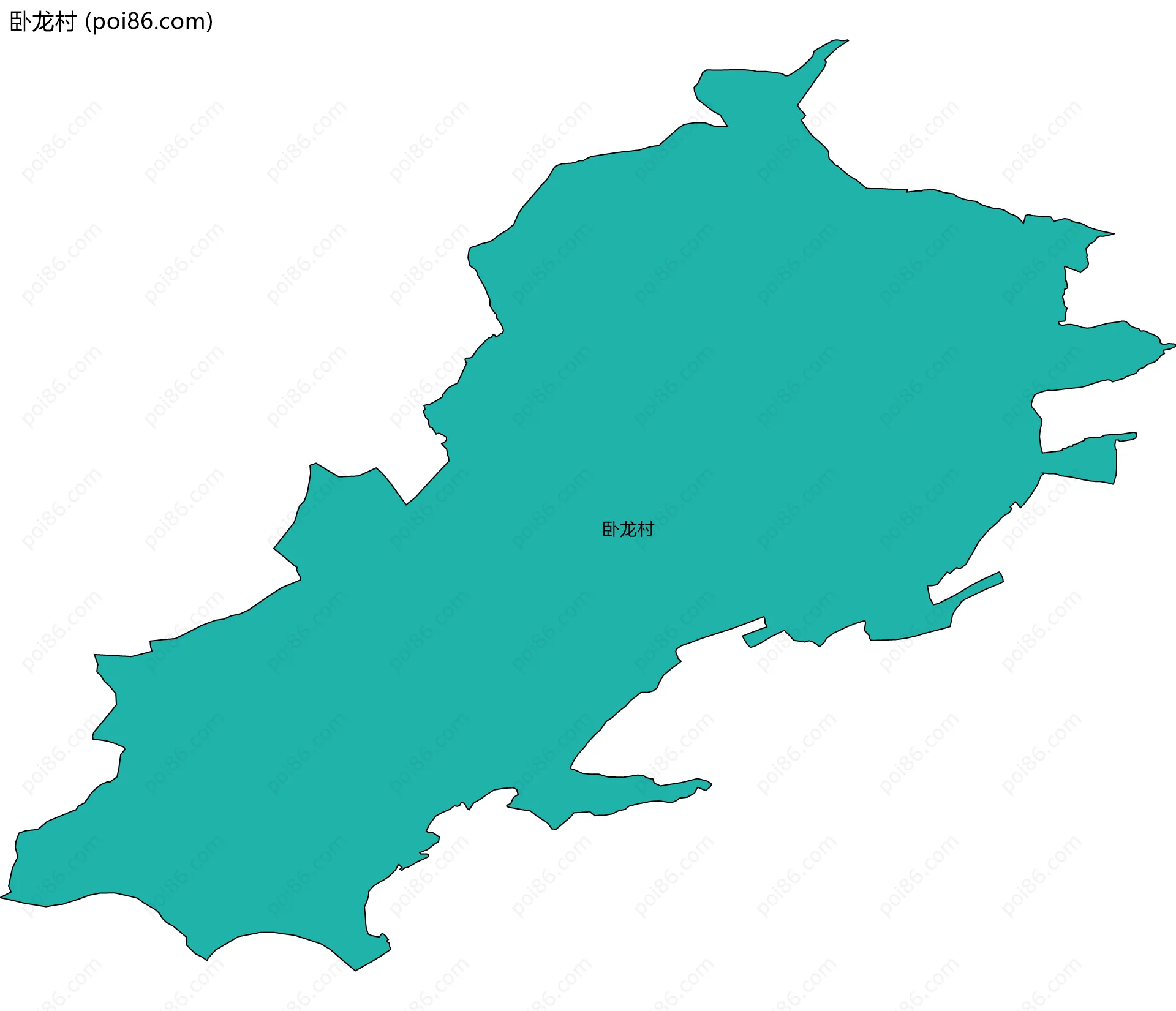 卧龙村边界地图