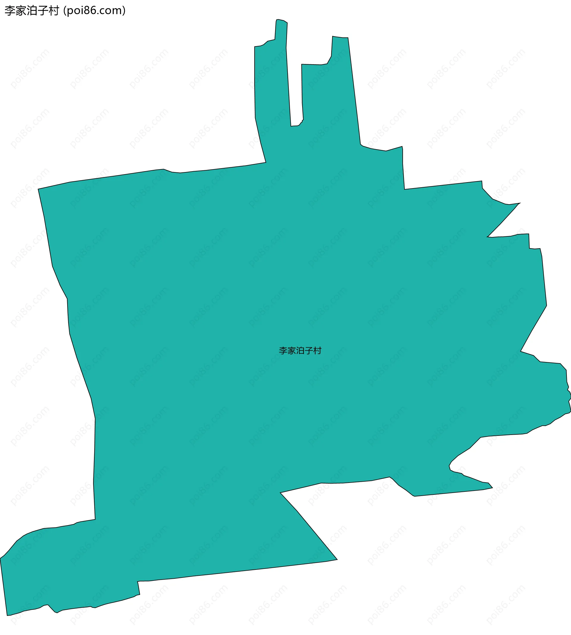 李家泊子村边界地图