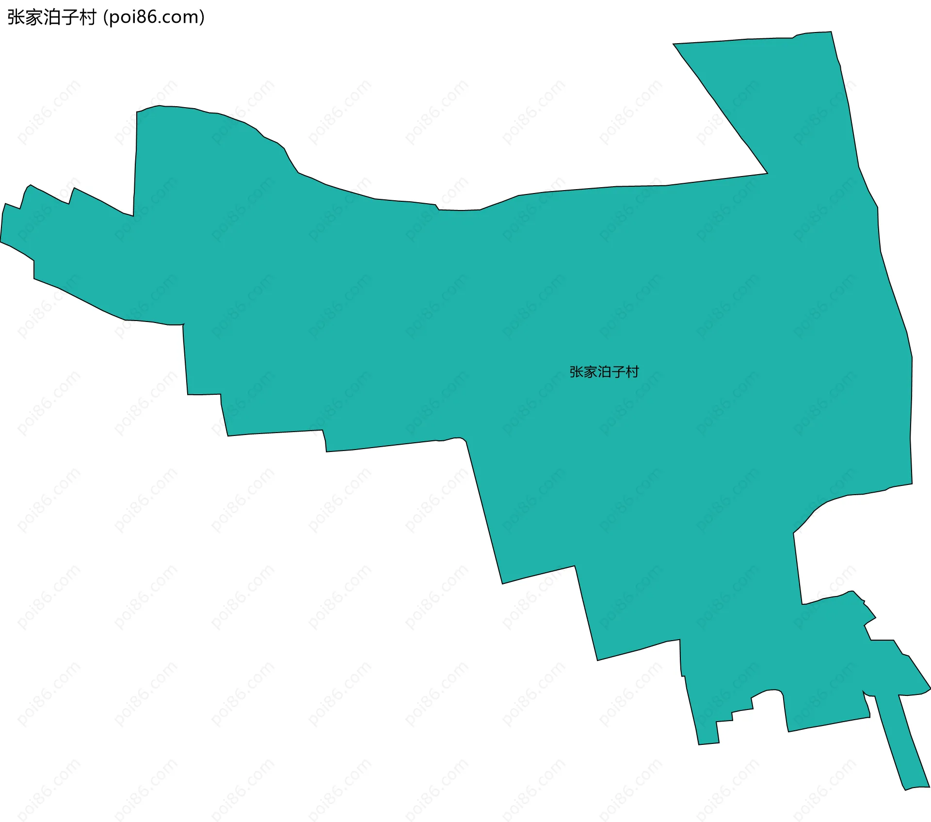 张家泊子村边界地图