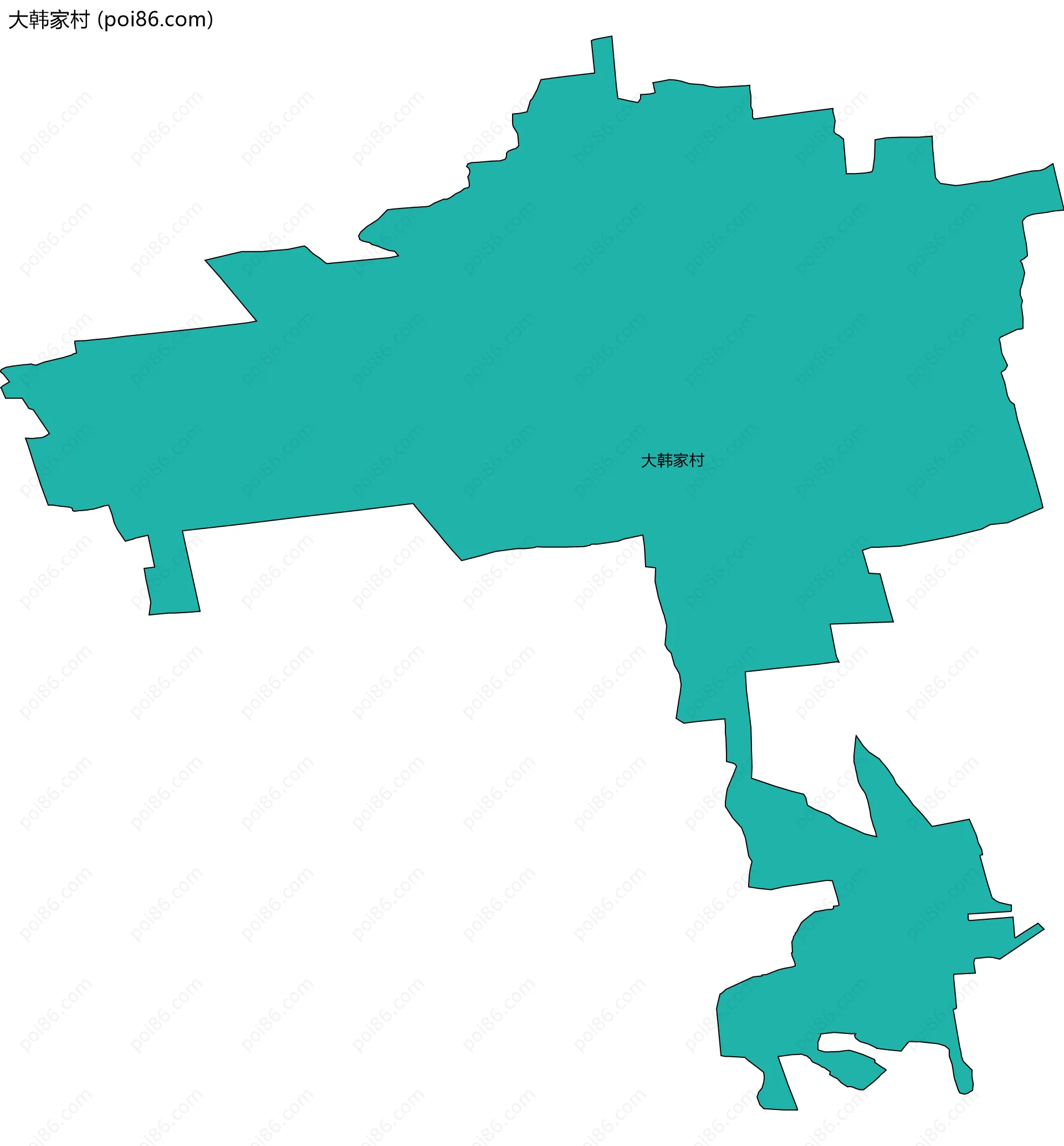 大韩家村边界地图