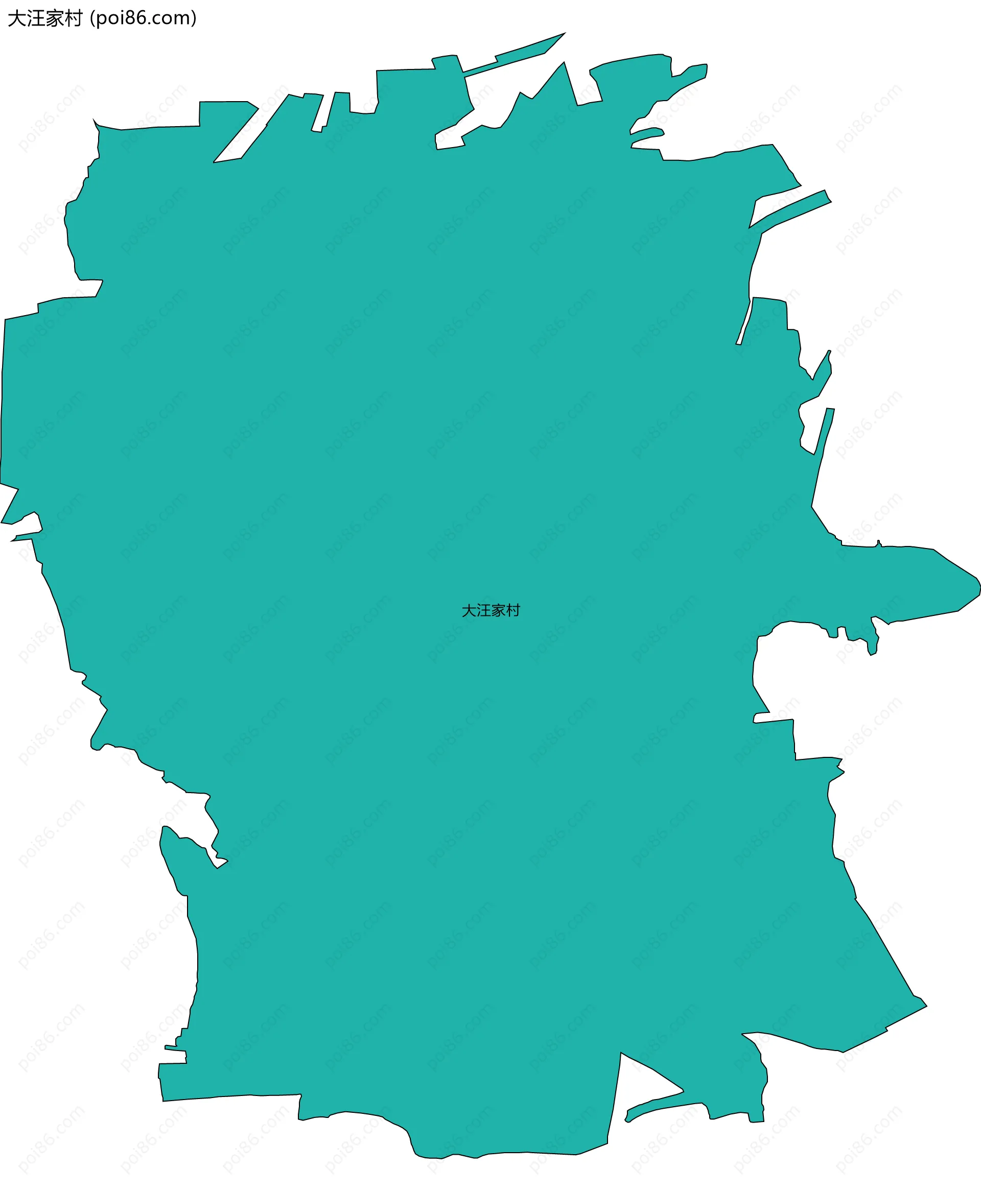 大汪家村边界地图