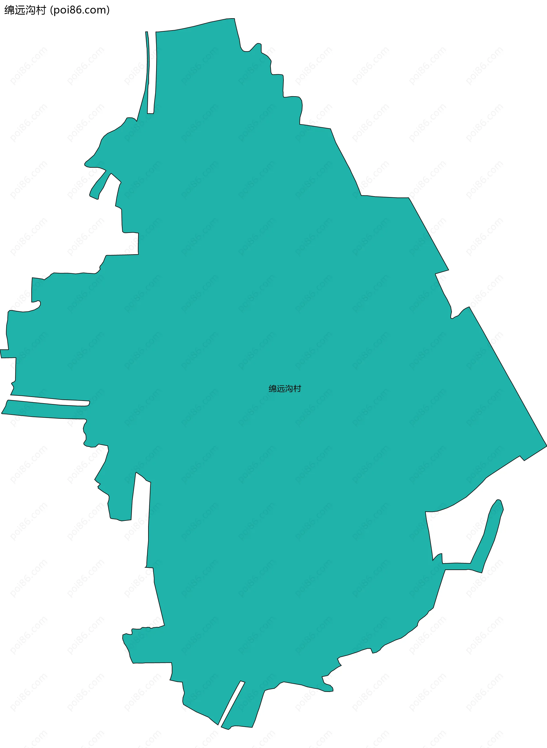 绵远沟村边界地图