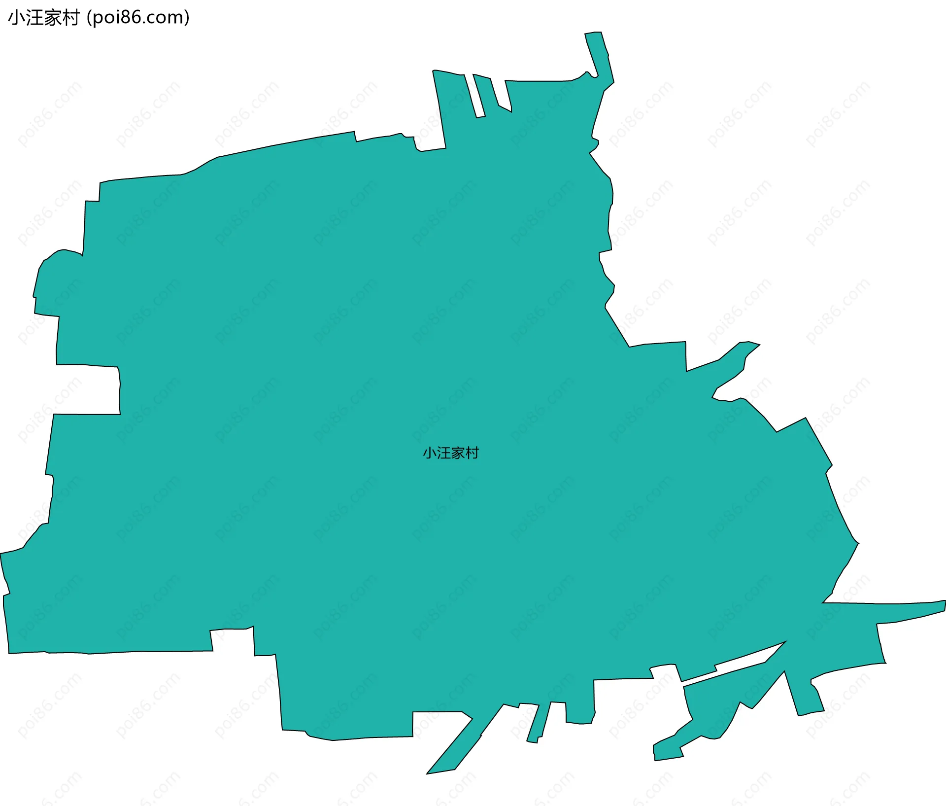 小汪家村边界地图