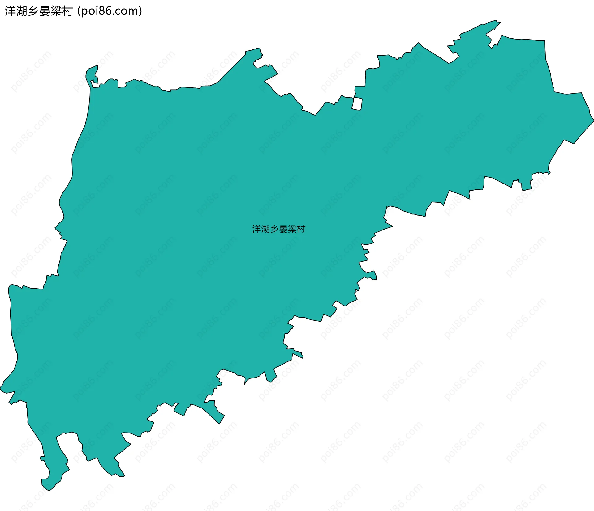 洋湖乡晏梁村边界地图