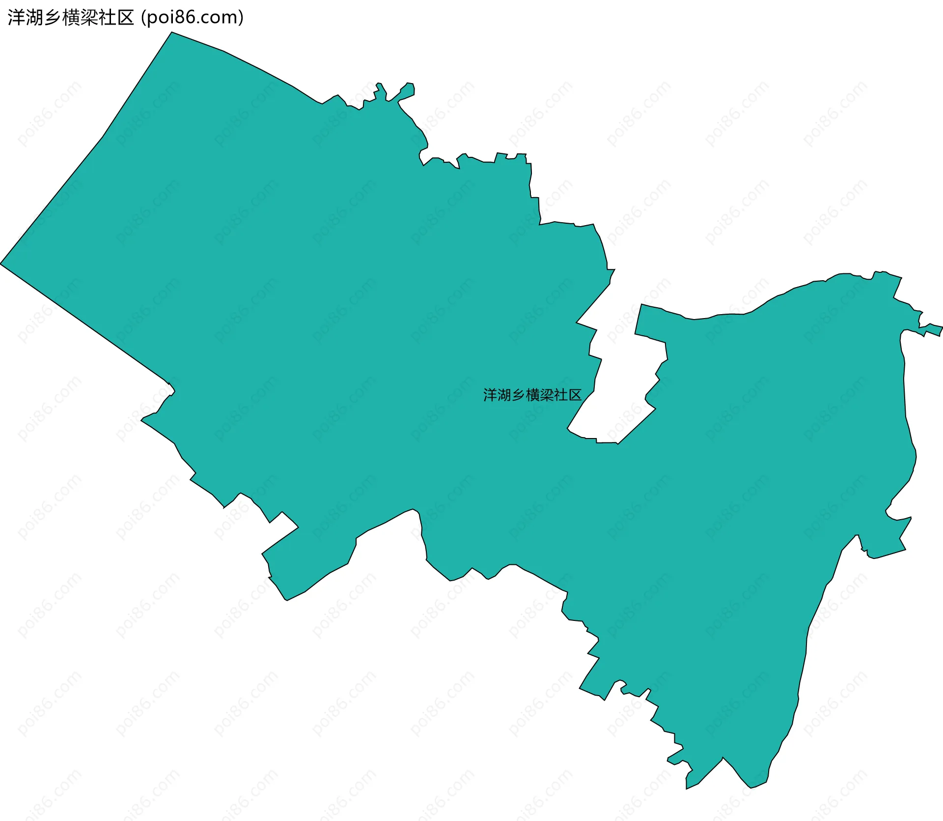 洋湖乡横梁社区边界地图