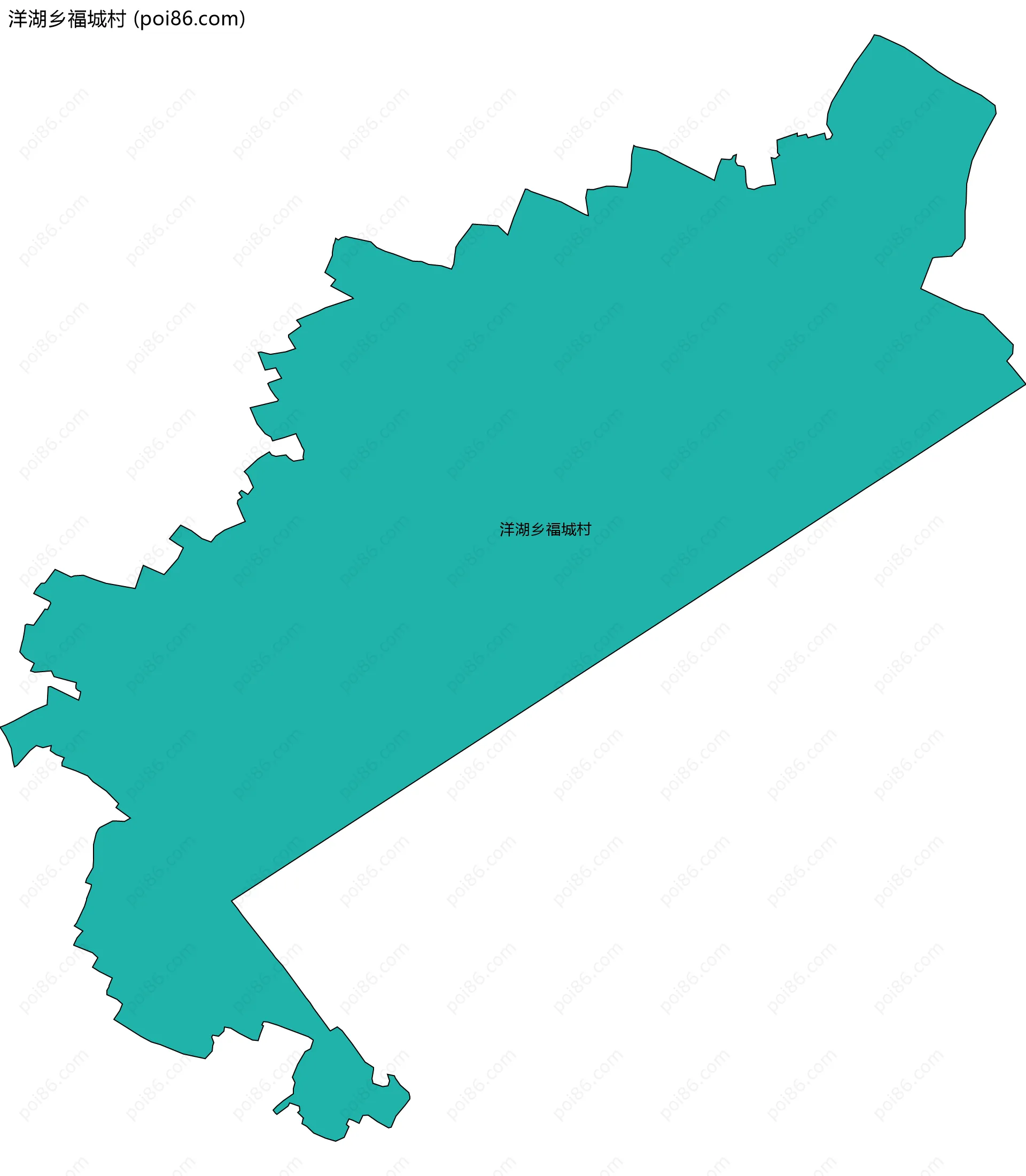 洋湖乡福城村边界地图