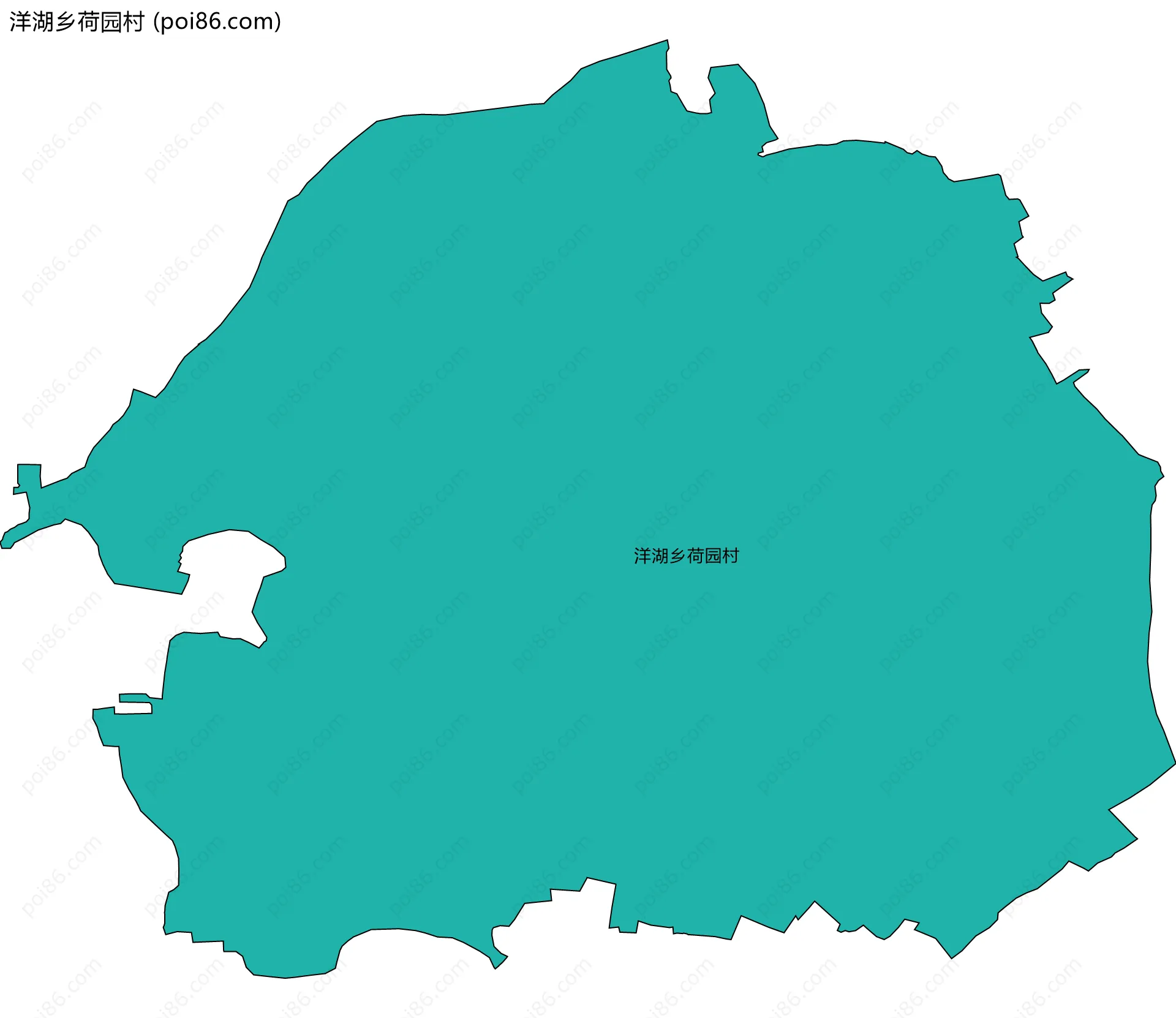 洋湖乡荷园村边界地图