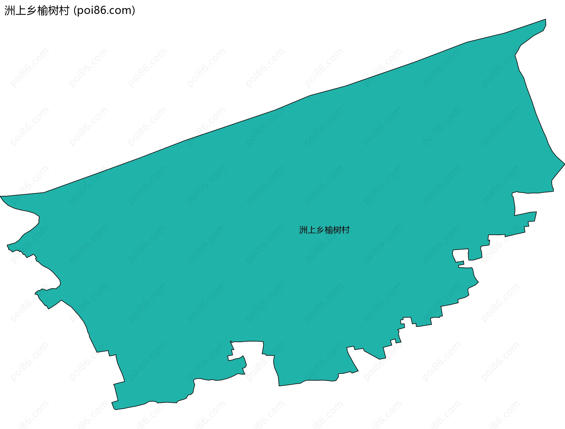 洲上乡榆树村边界地图
