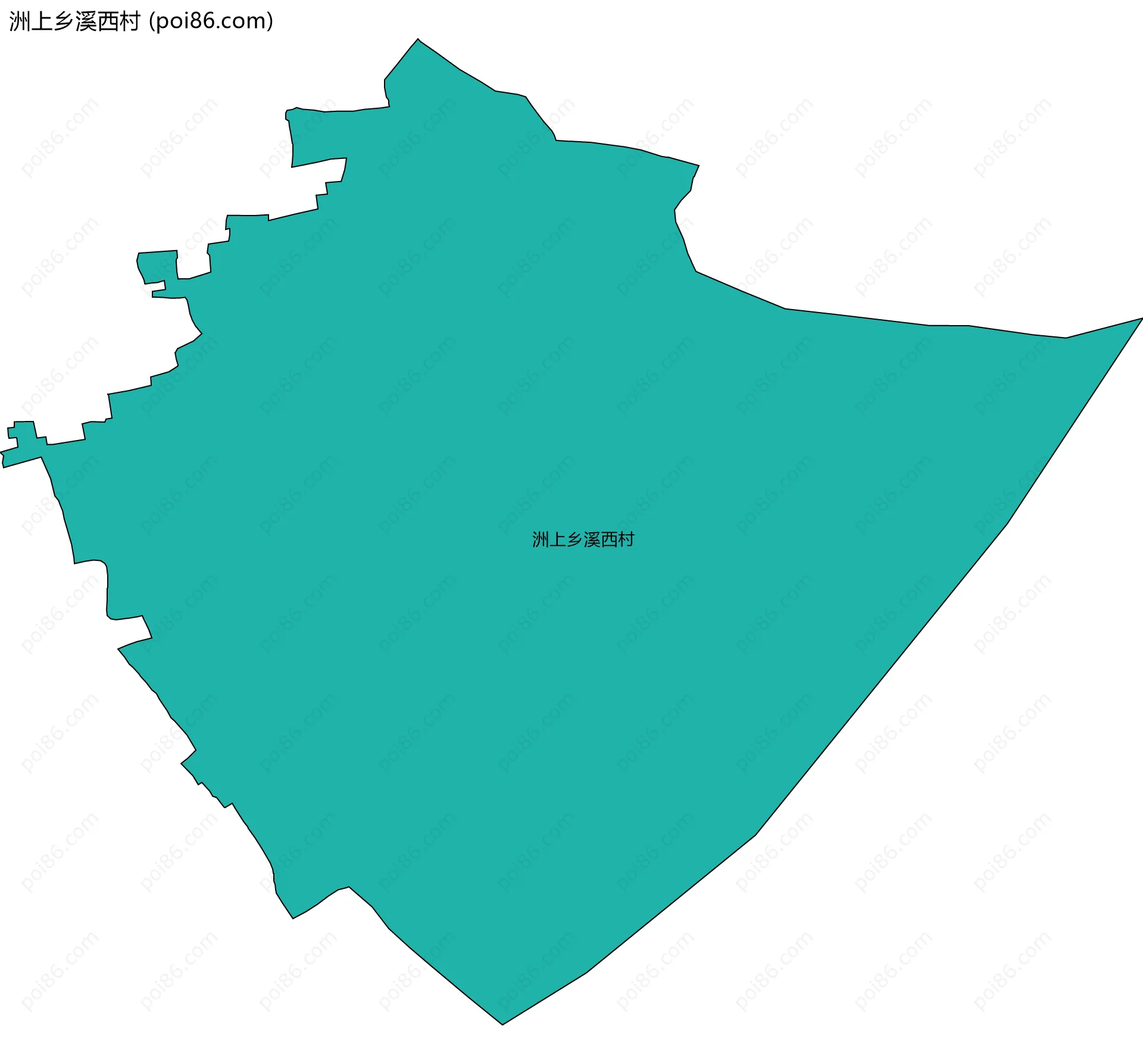 洲上乡溪西村边界地图